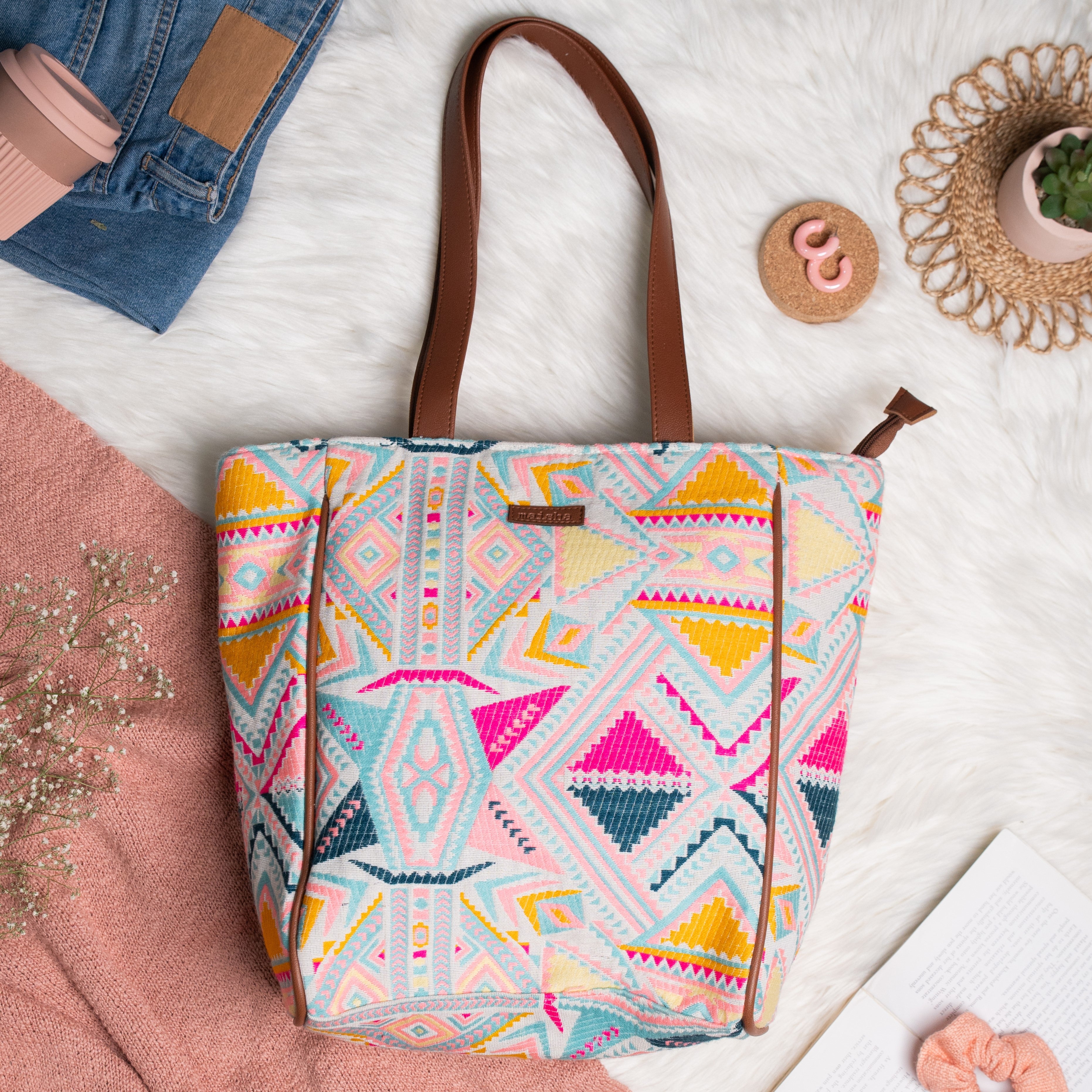 Pastel Passion Cotton Jacquard Tote Bag