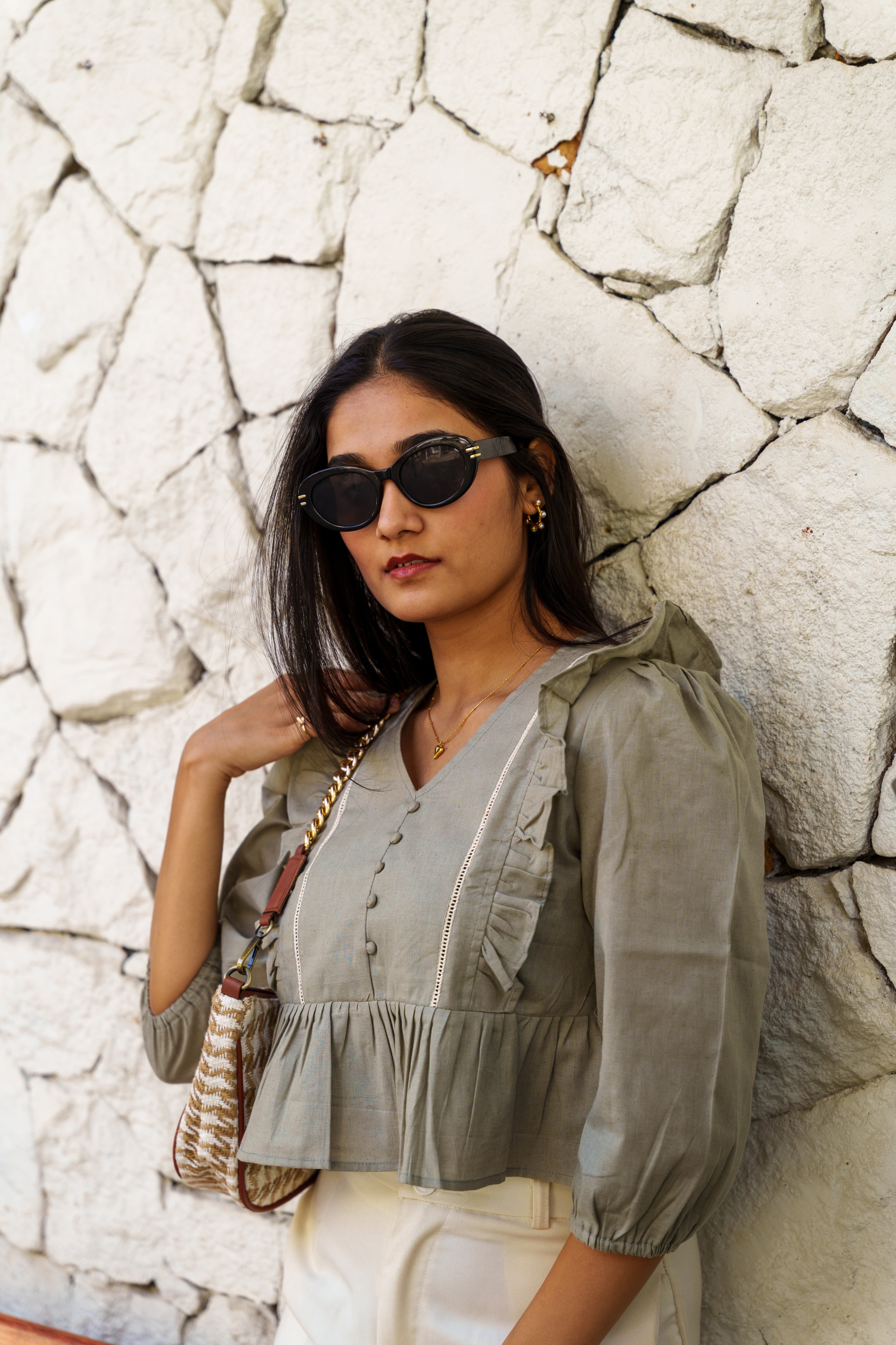 Grey Lace & Grace Top