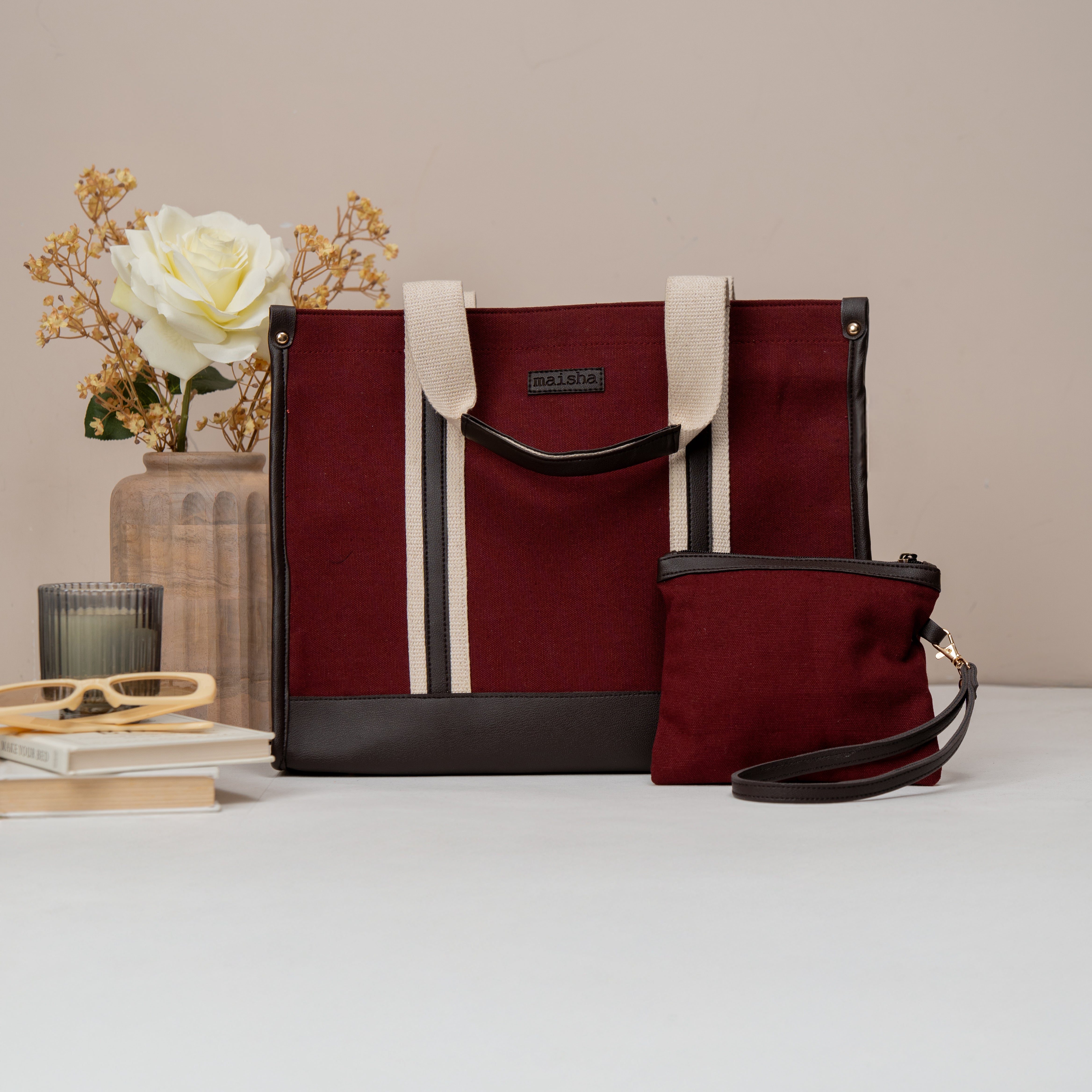 Mulberry Canvas Office Tote Bag