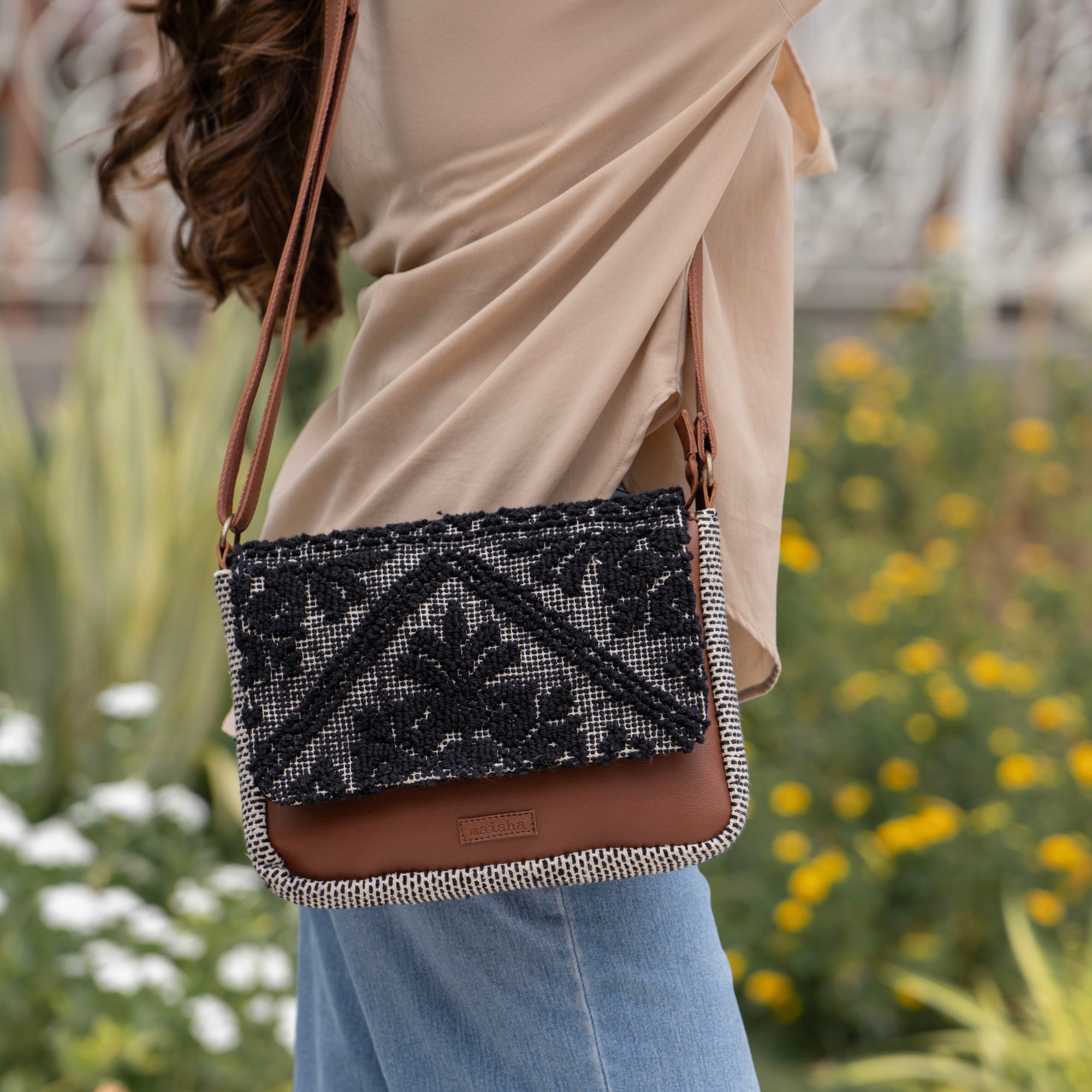 Midnight Bloom Crossbody Bag