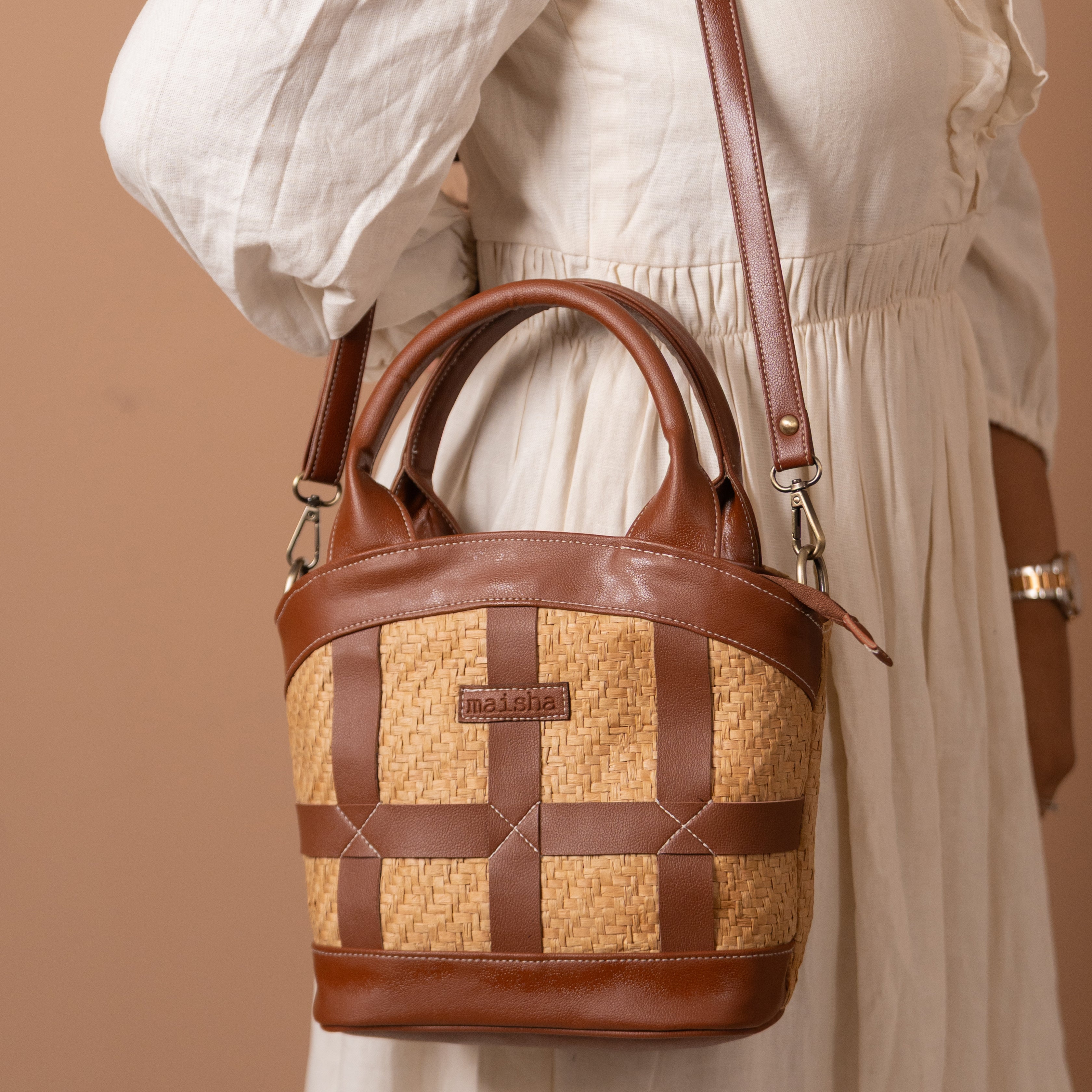 Brown Sugar Raffia Bag