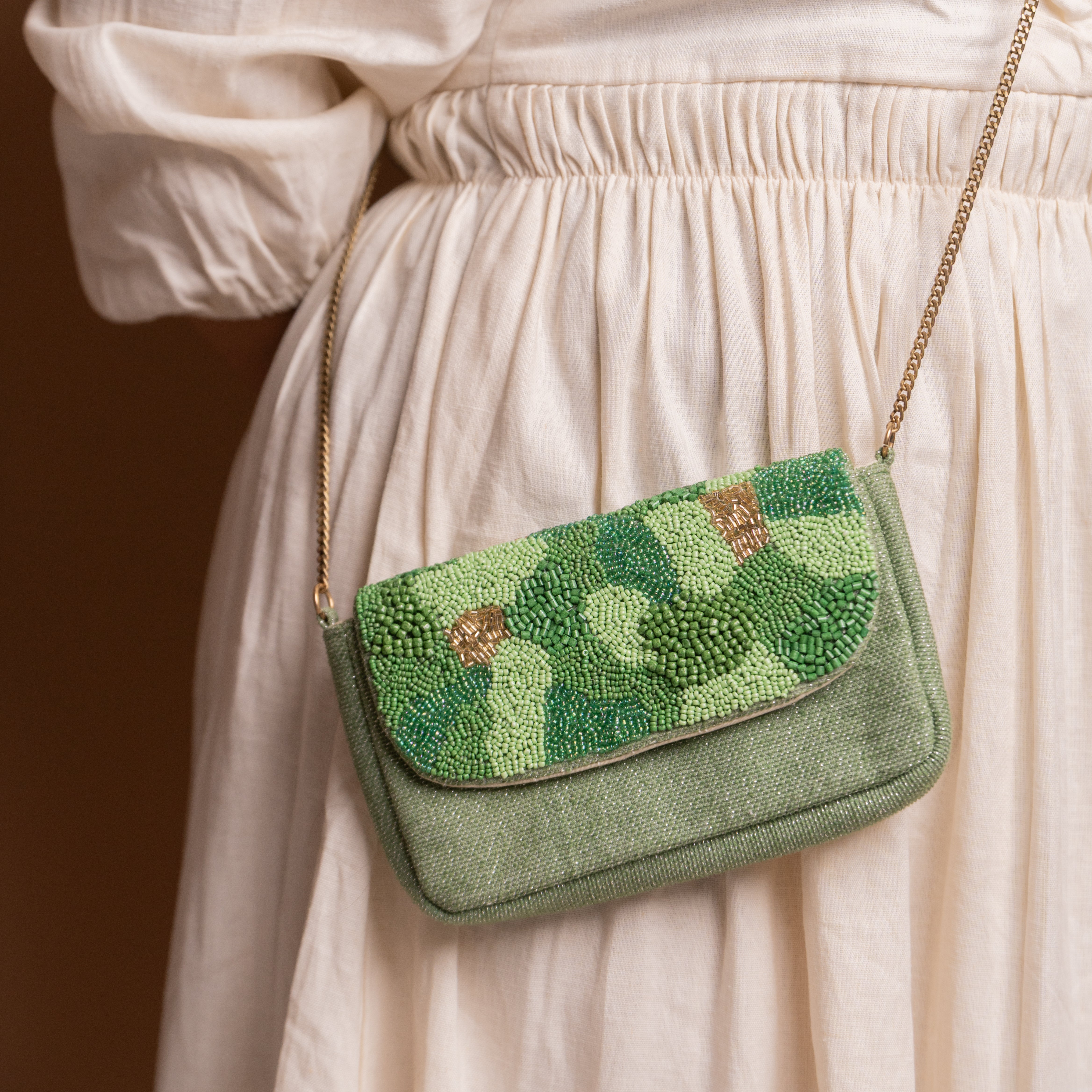 Green Gardenia Festive Sling Bag
