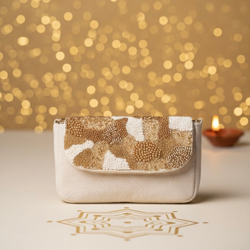 Noor Beige Festive Sling Bag