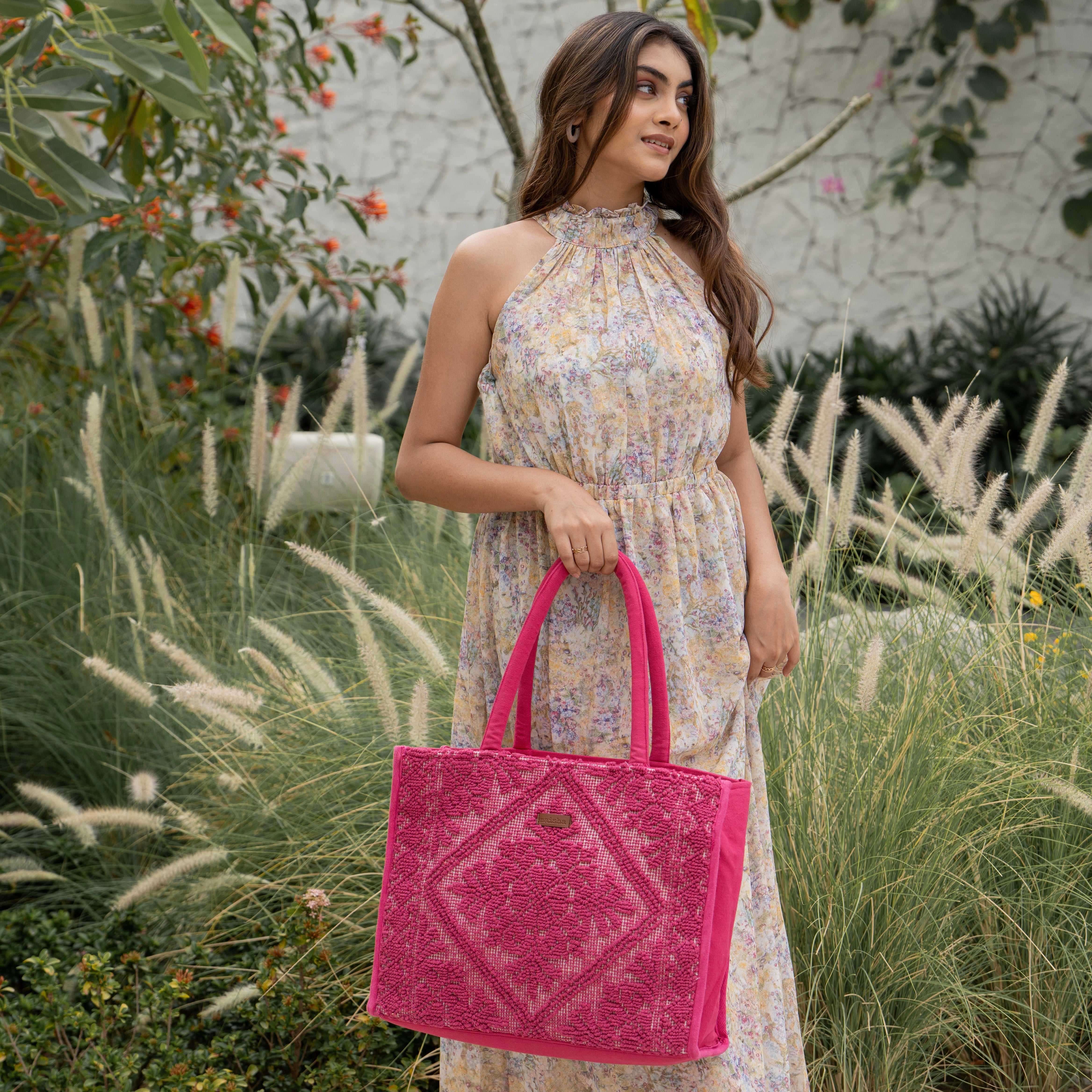 Fushsia Flame Tote Bag
