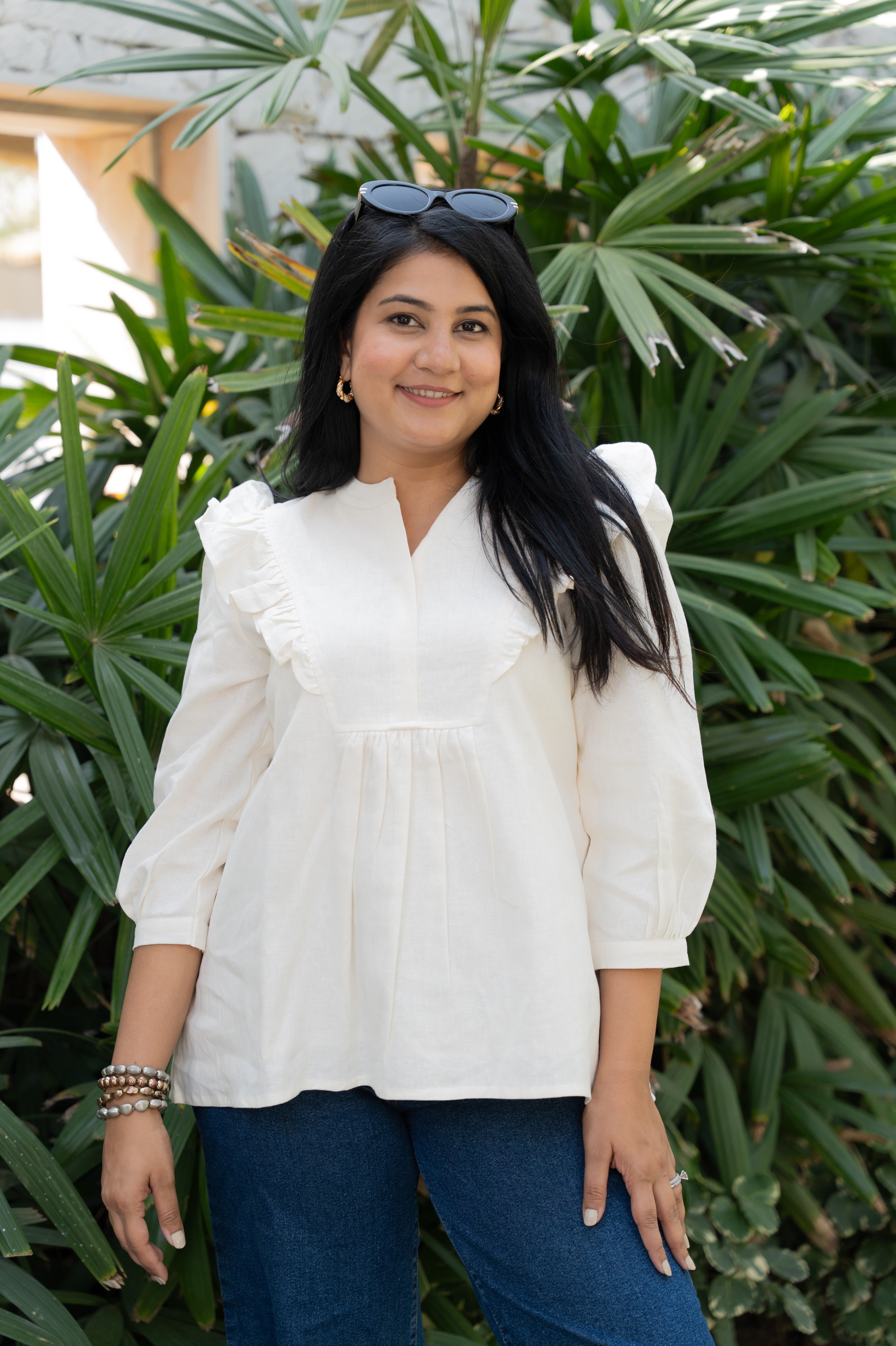 Cream Whimsy Waves Top