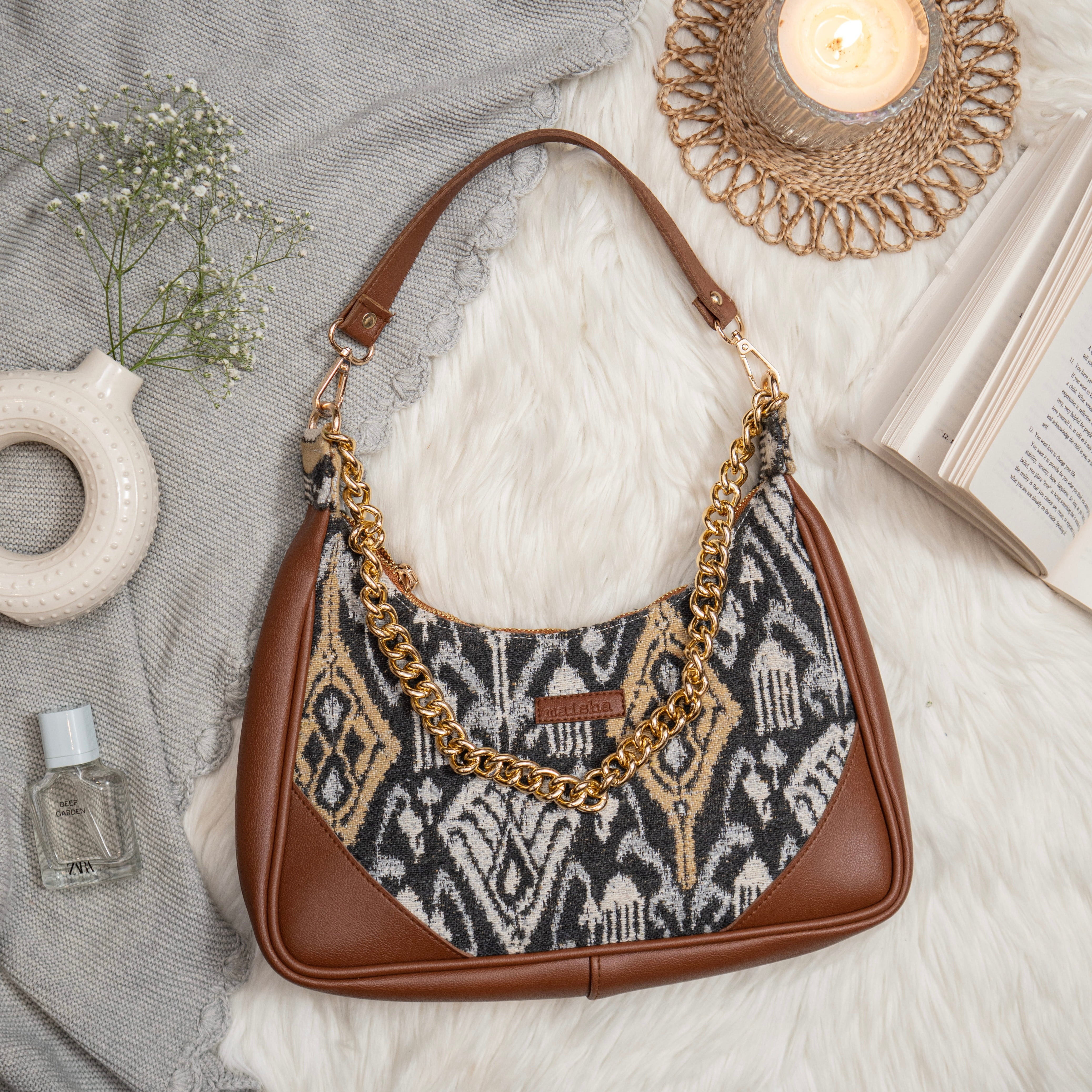 Life In Grey Hobo Baguette Bag