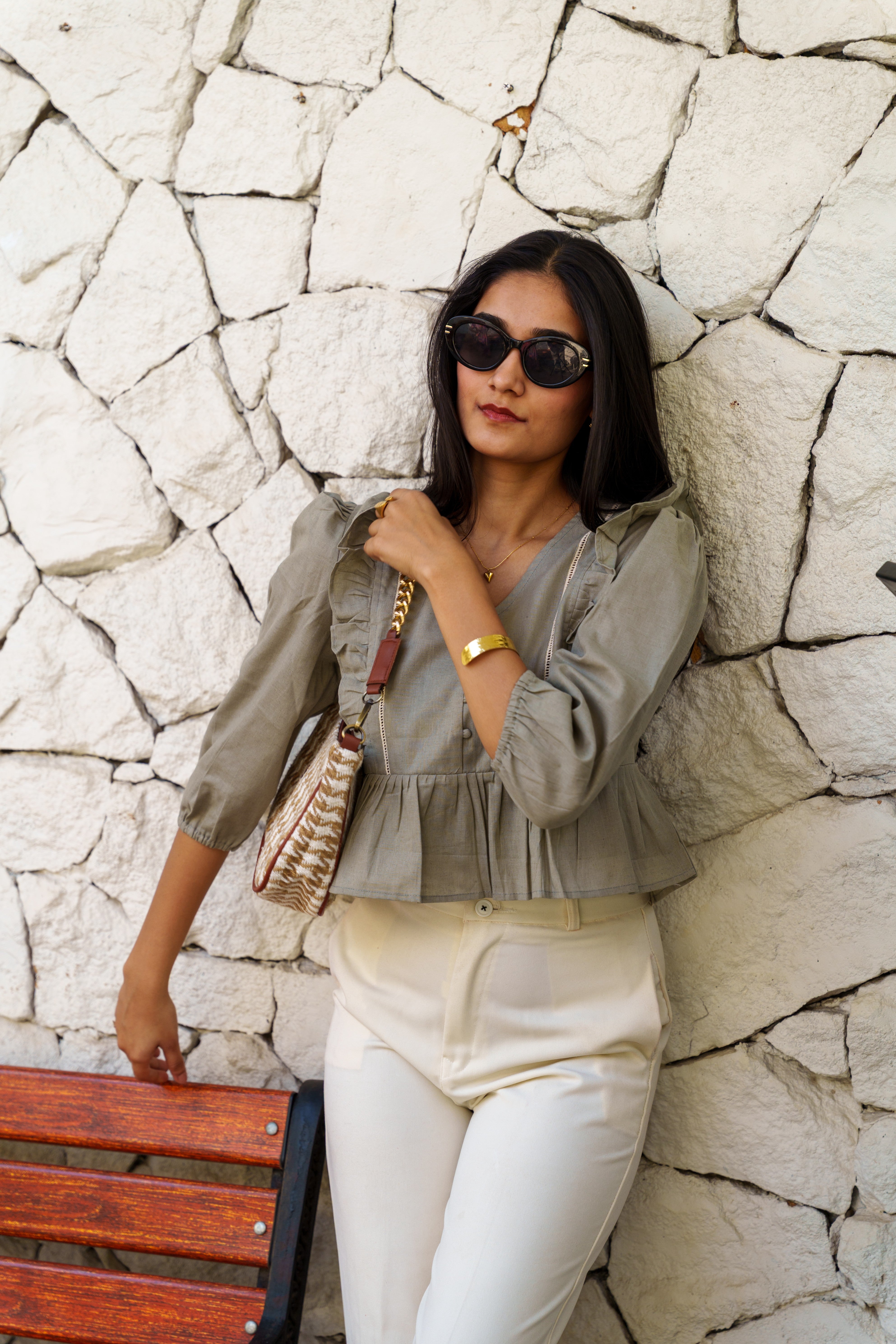 Grey Lace & Grace Top