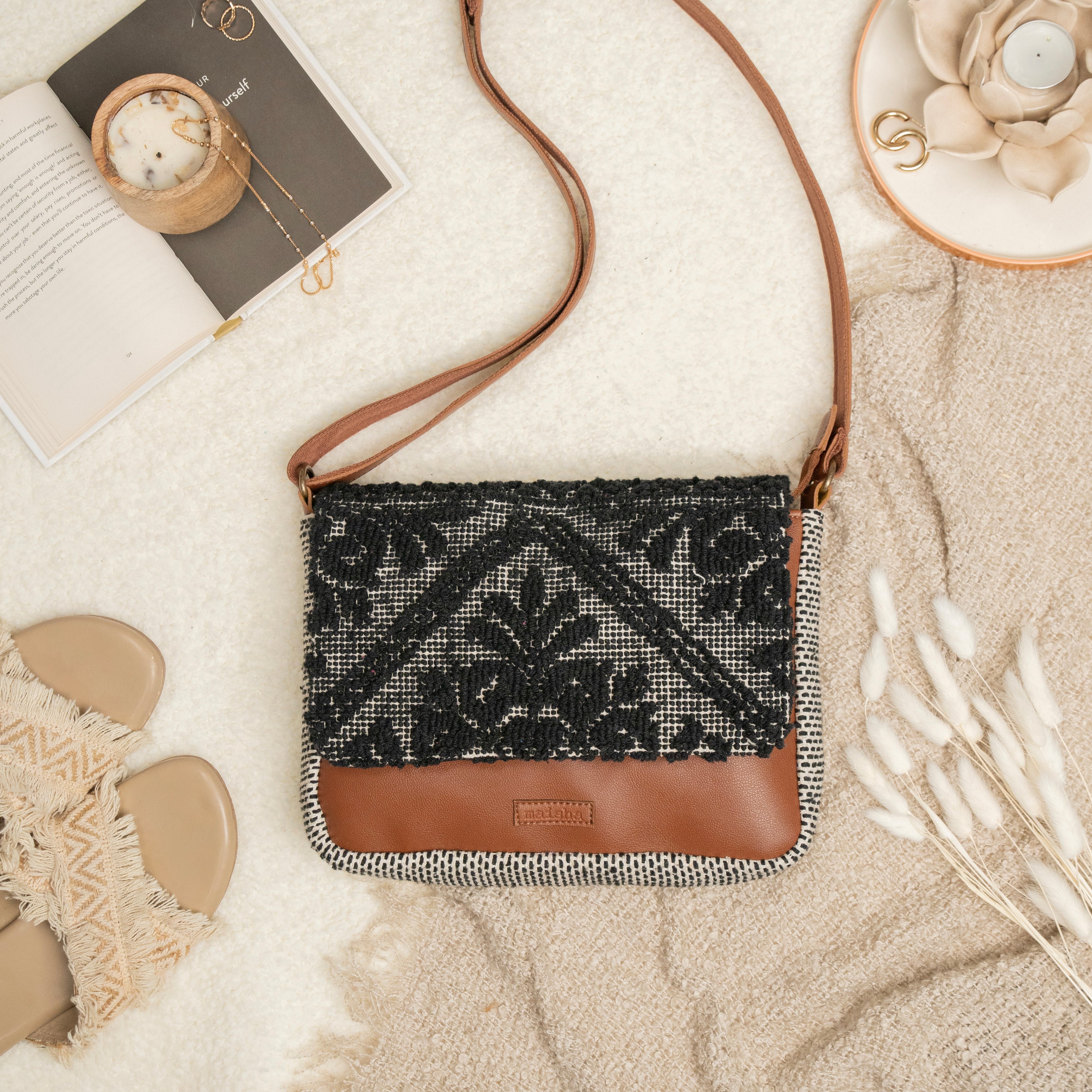 Midnight Bloom Crossbody Bag