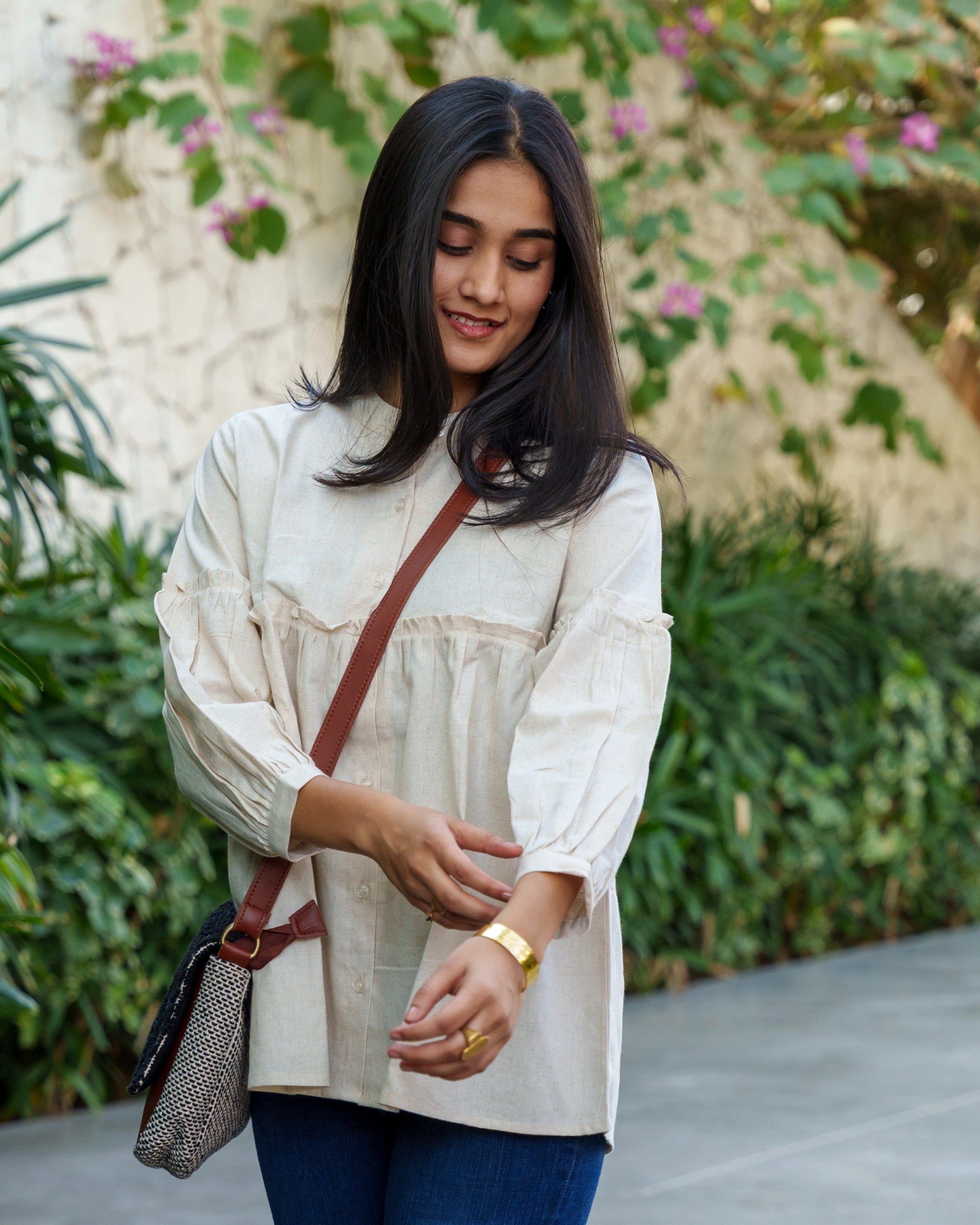 Cream Sunset Hues Top