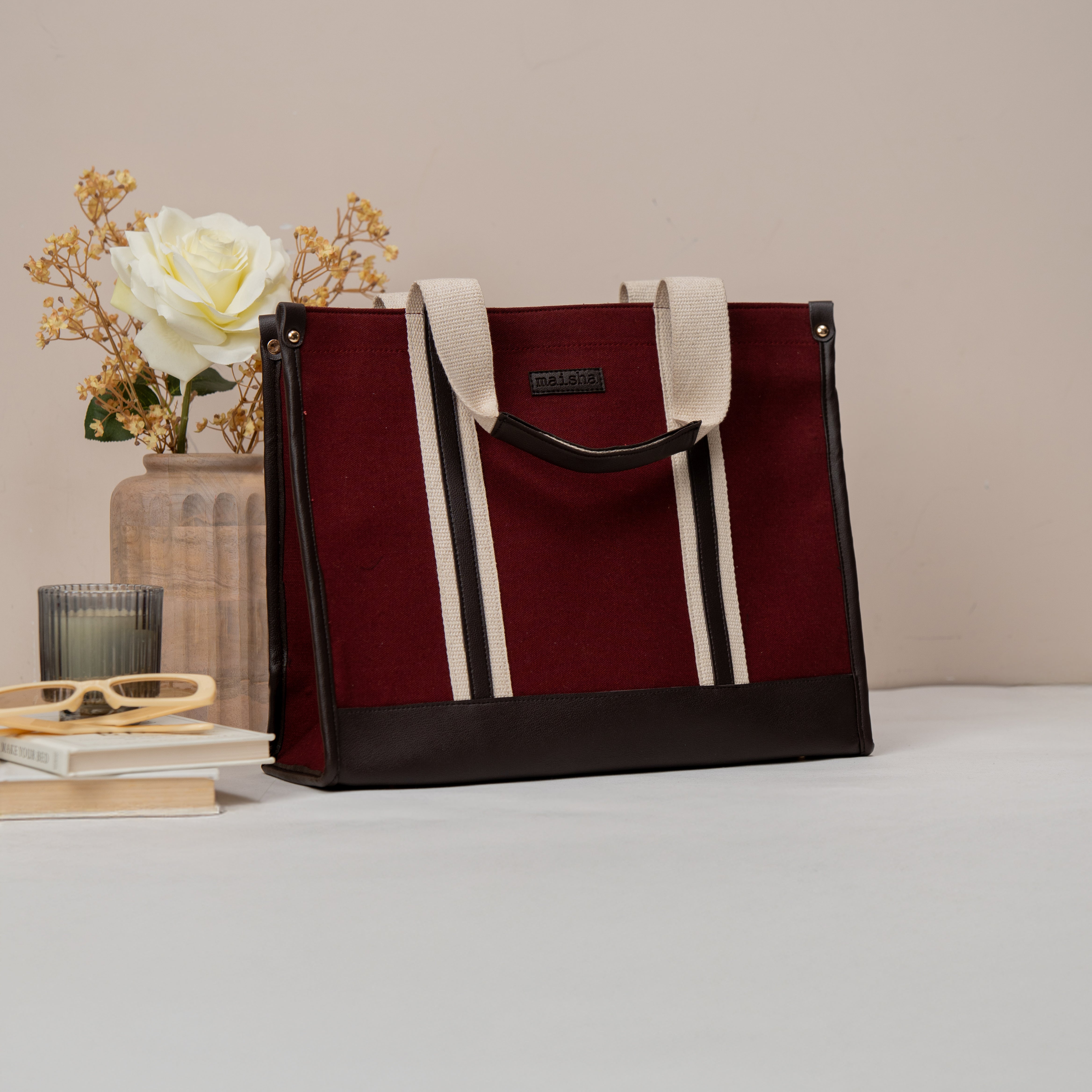 Mulberry Canvas Office Tote Bag