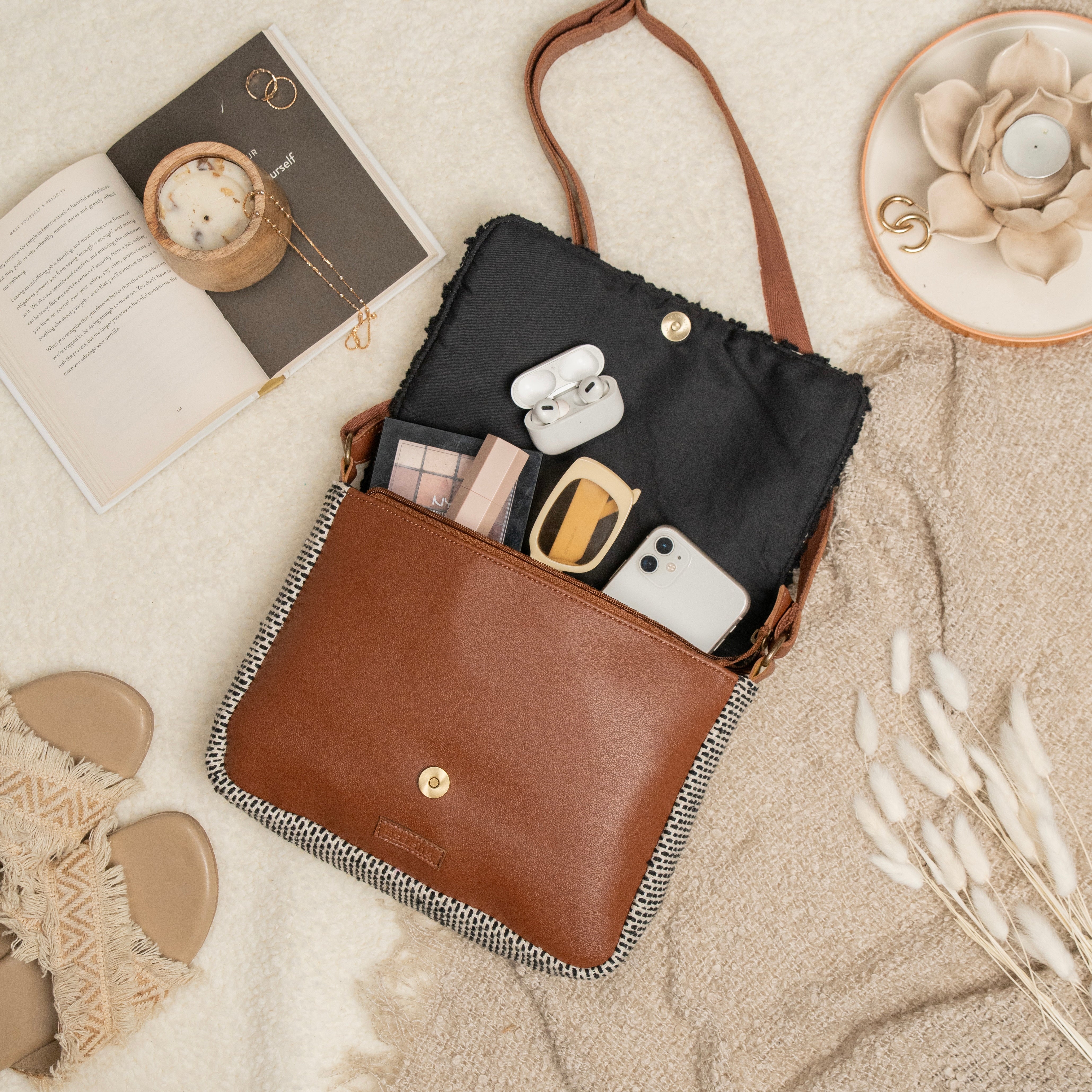 Midnight Bloom Crossbody Bag