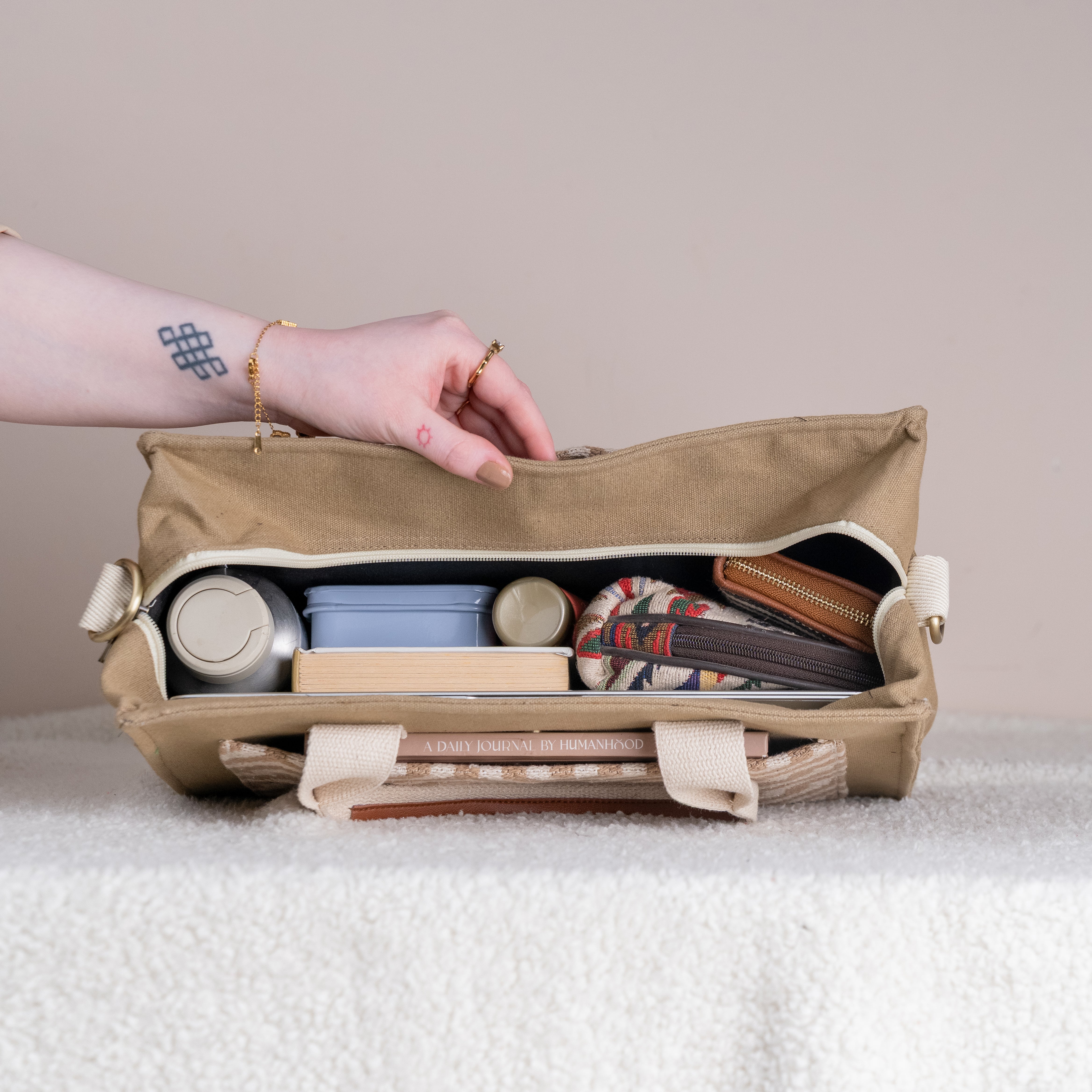 Walnut Weave Canvas Tote Bag