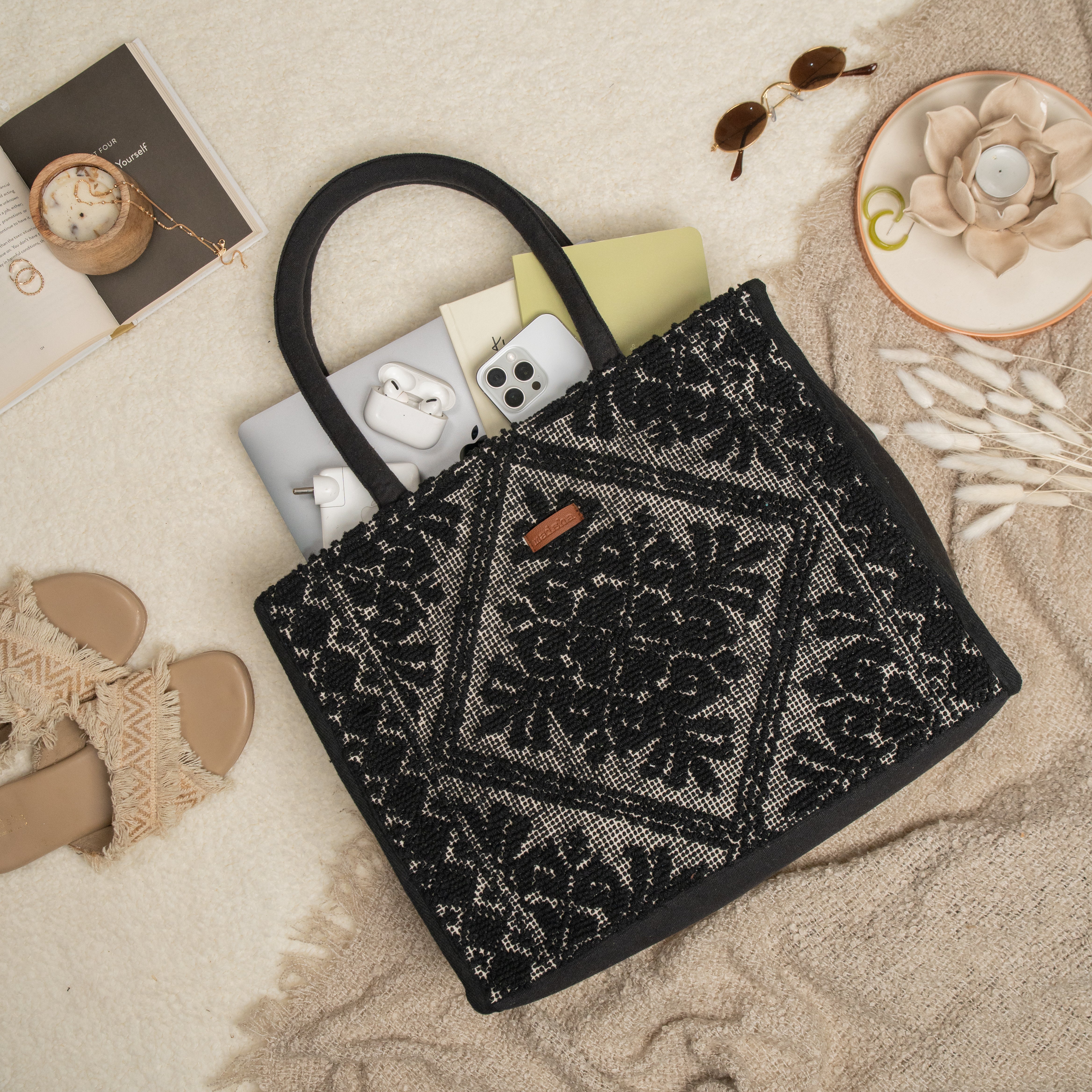 Midnight Bloom Tote Bag