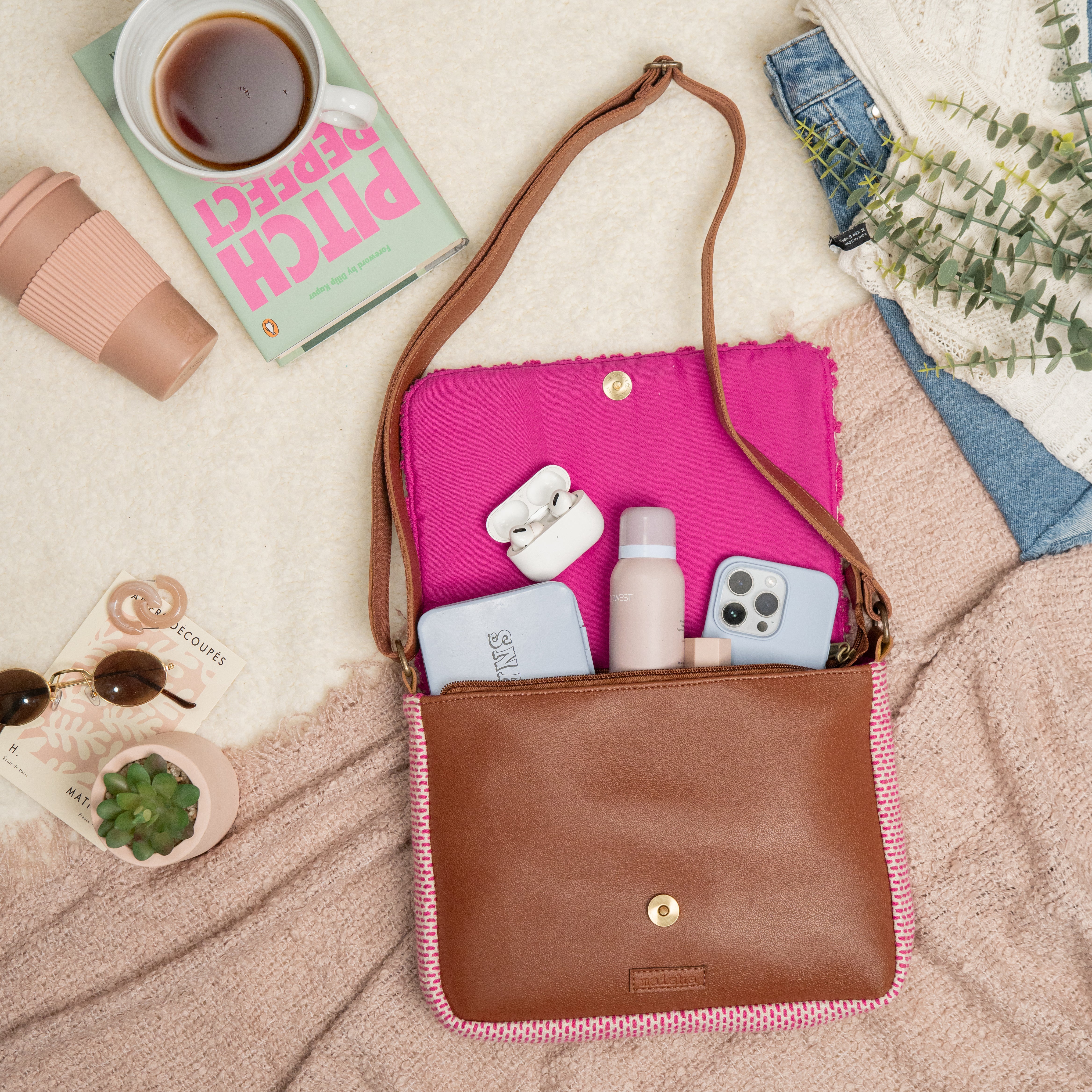 Fushsia Flame Crossbody Bag