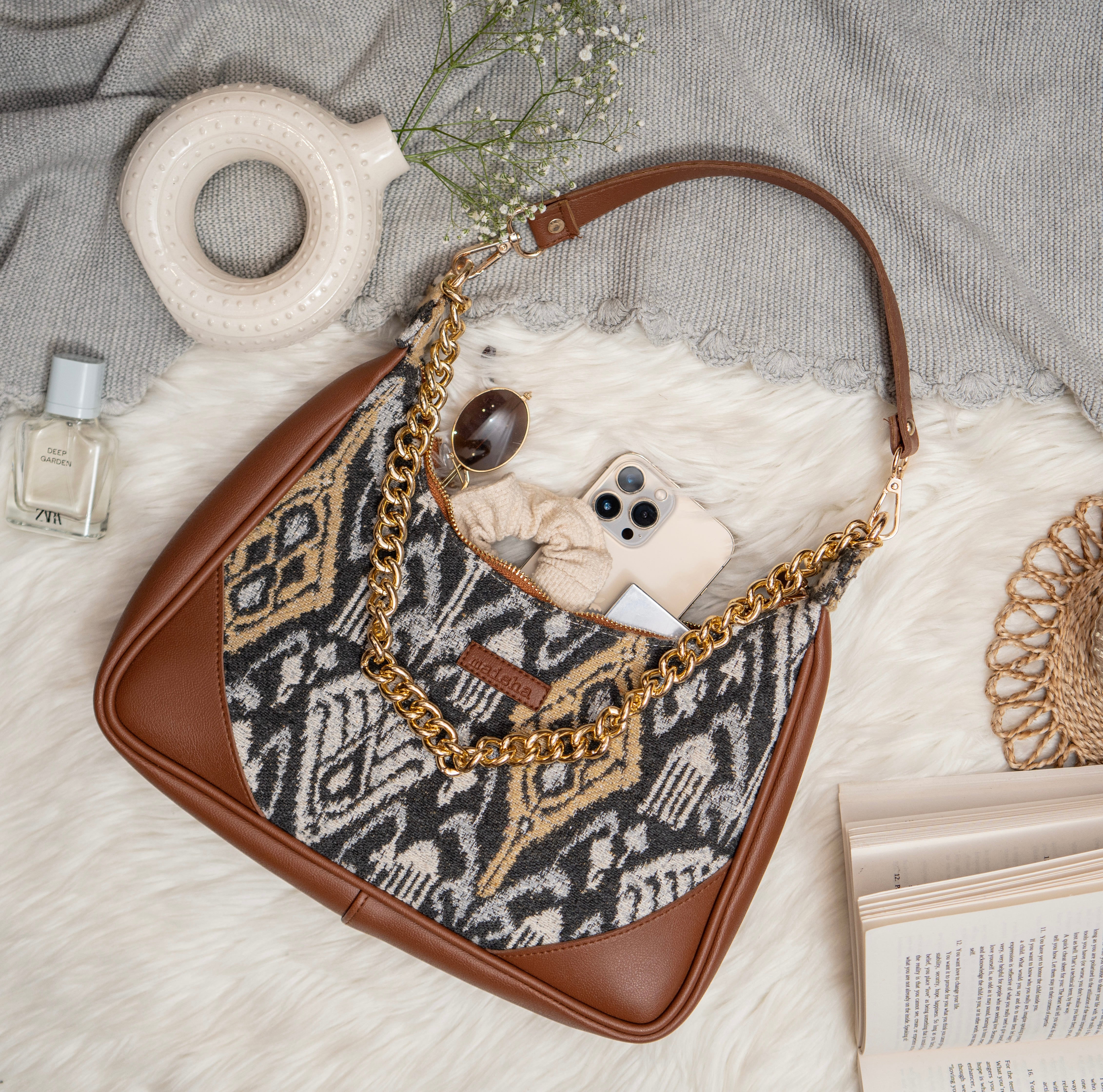 Life In Grey Hobo Baguette Bag