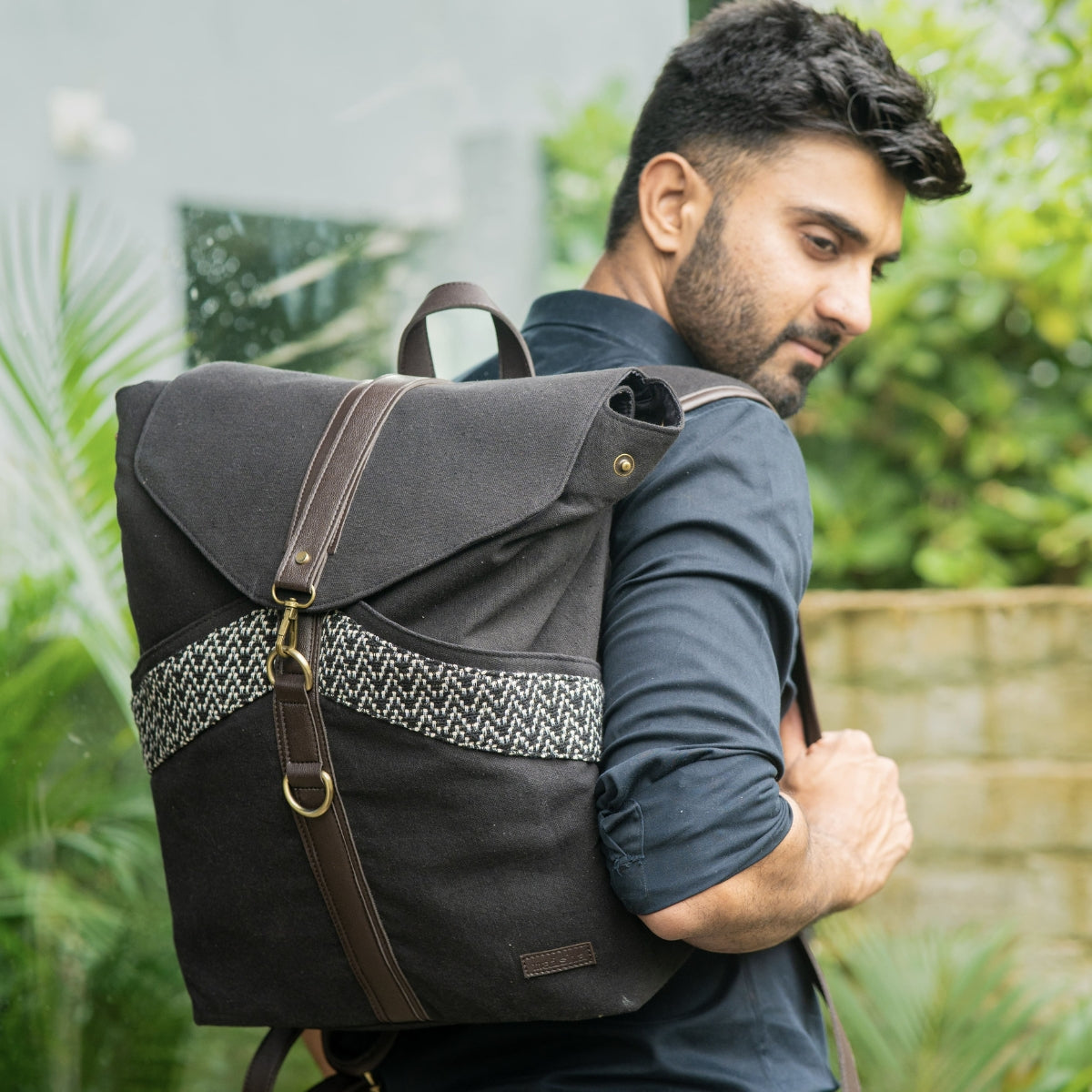 Charcoal Black Unisex Backpack Bag