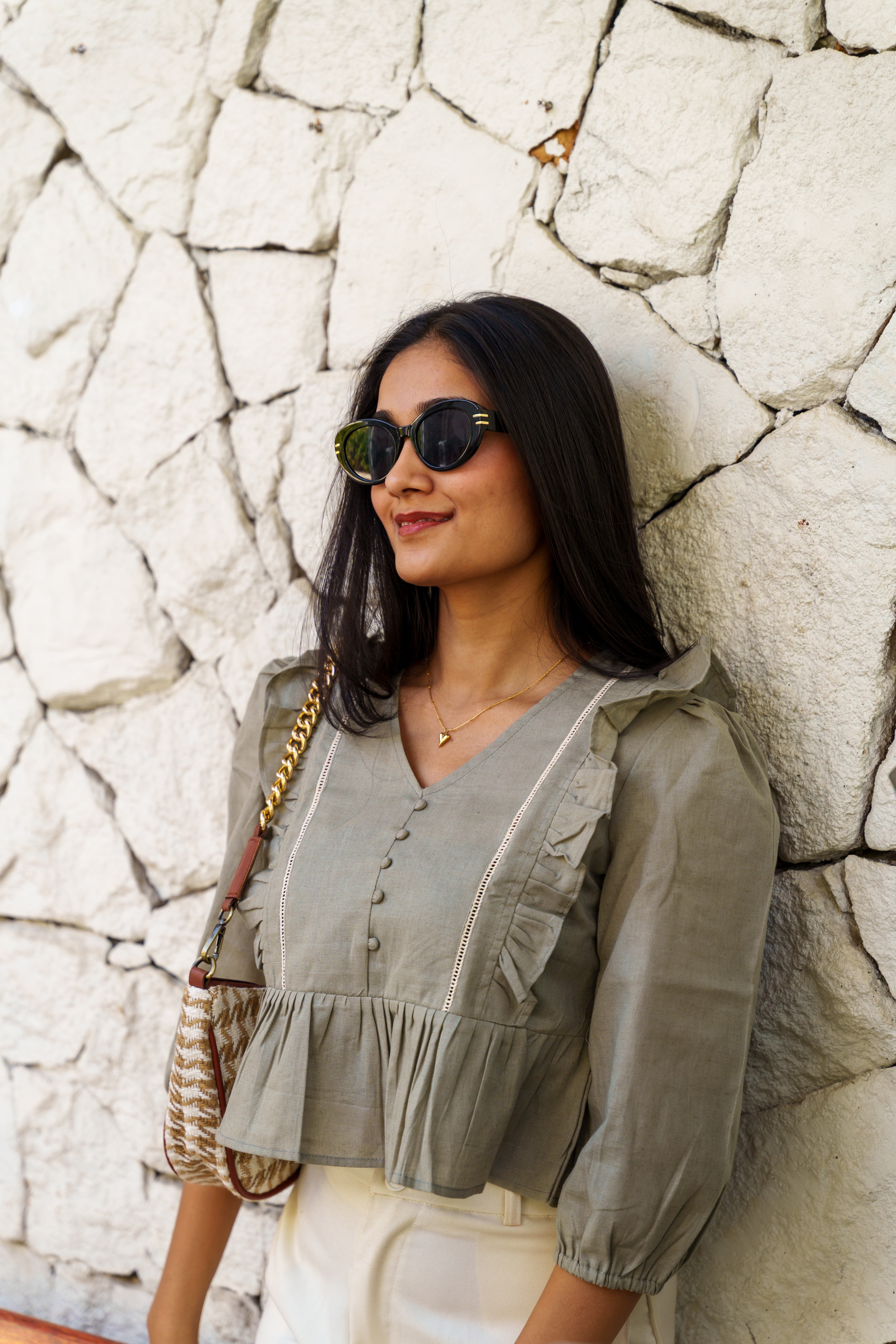 Grey Lace & Grace Top