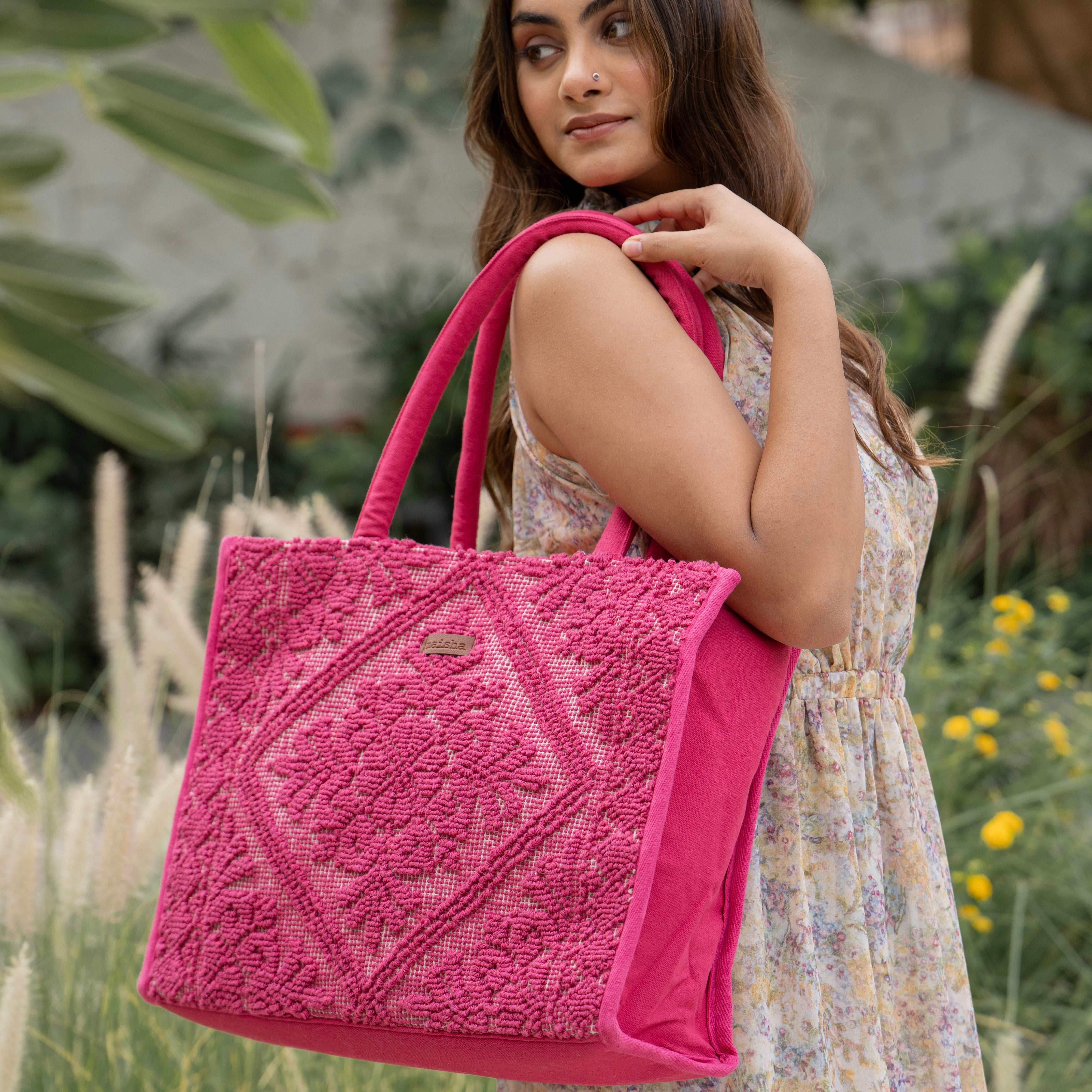 Fushsia Flame Tote Bag