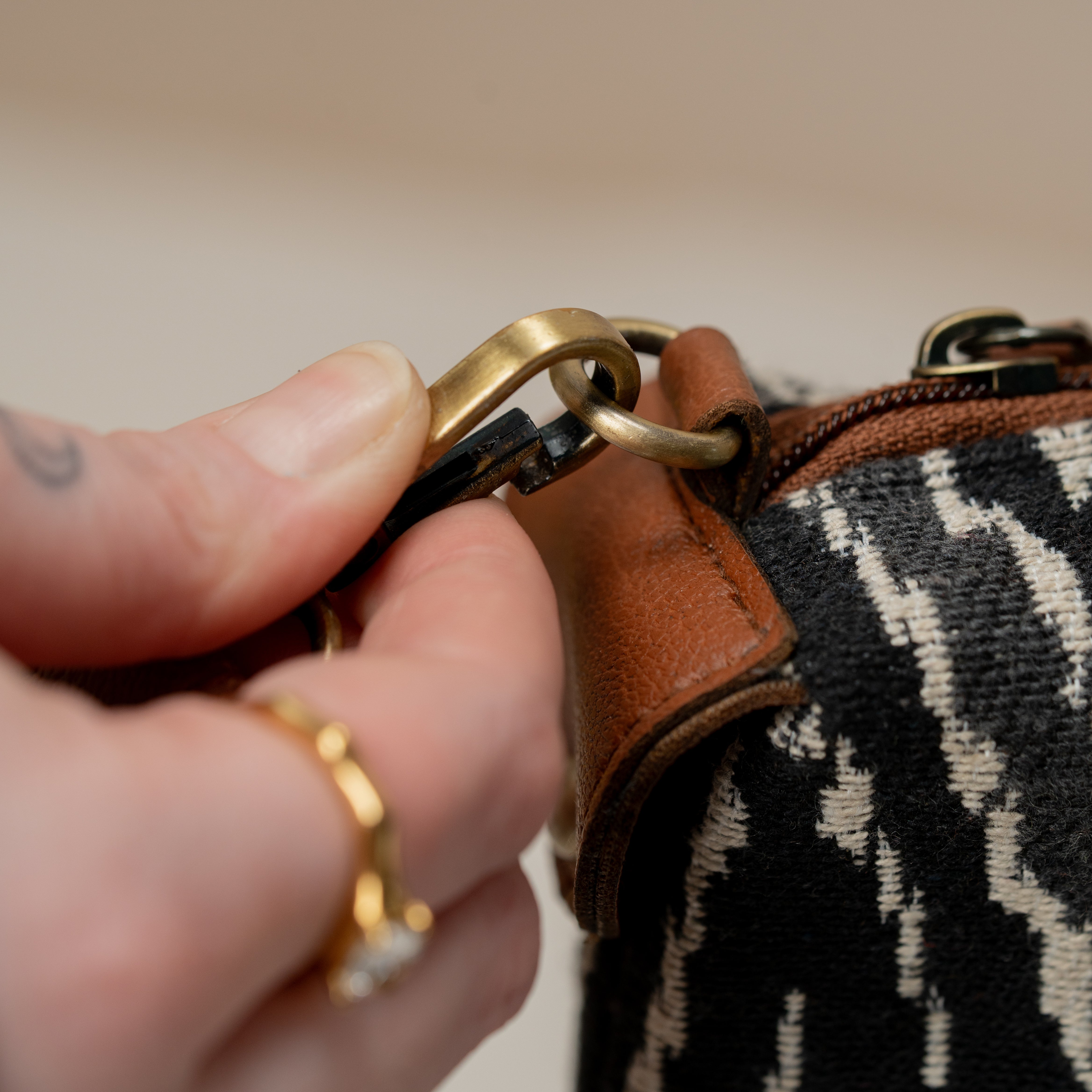 Blackberry Ikkat Pouch / Sling Bag