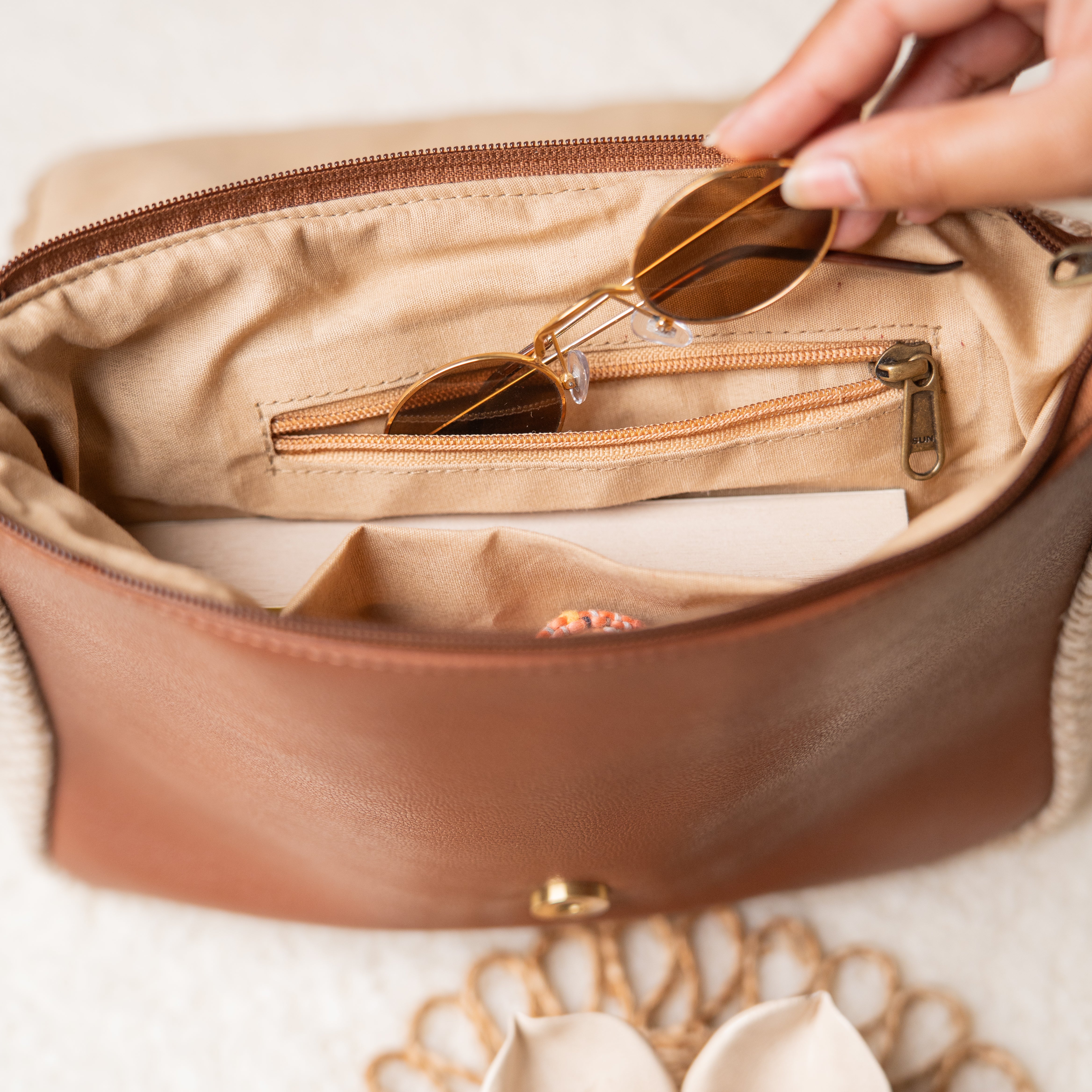 Beige Biscotti Crossbody Bag