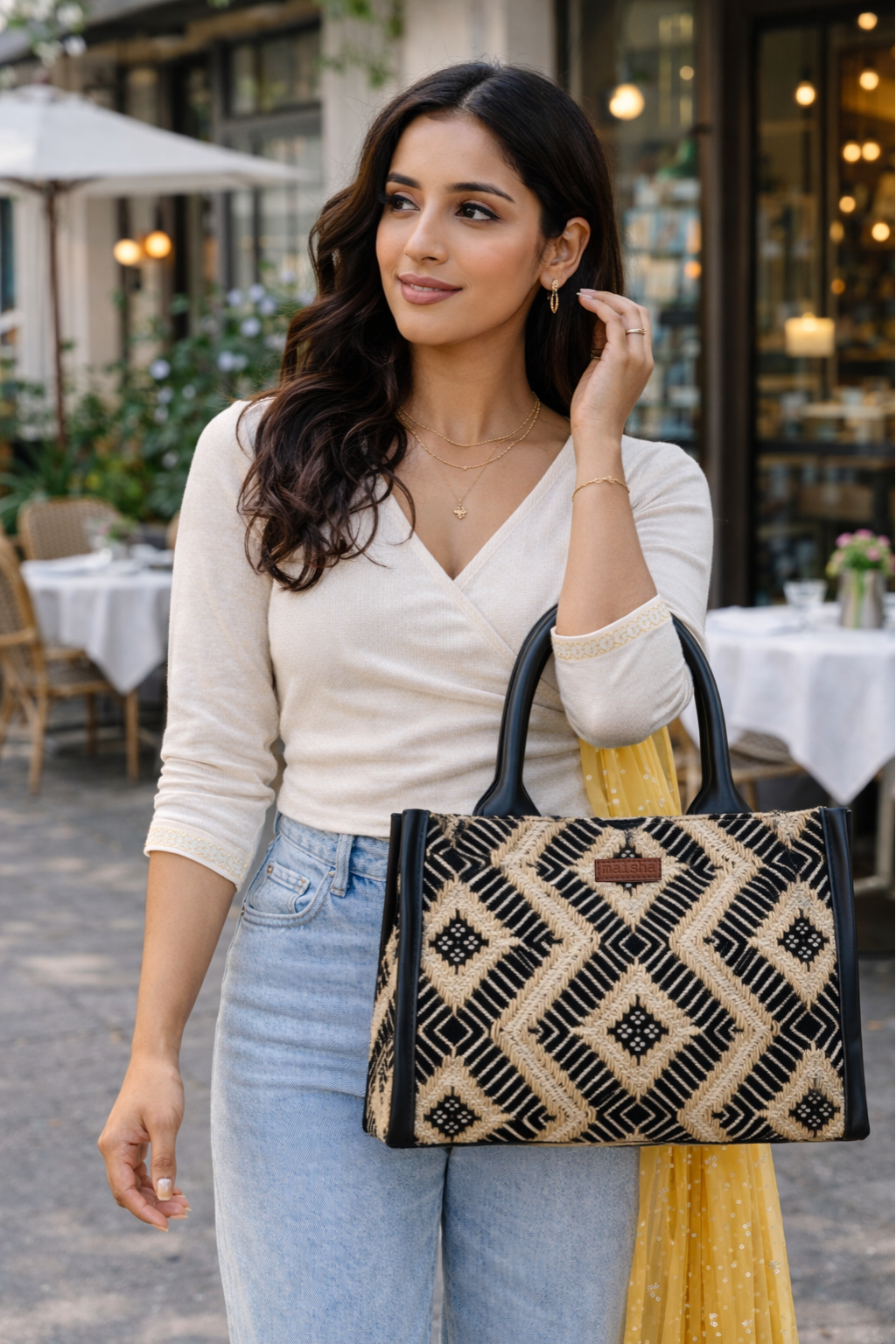 Sahara Grid Box Bag (Medium)