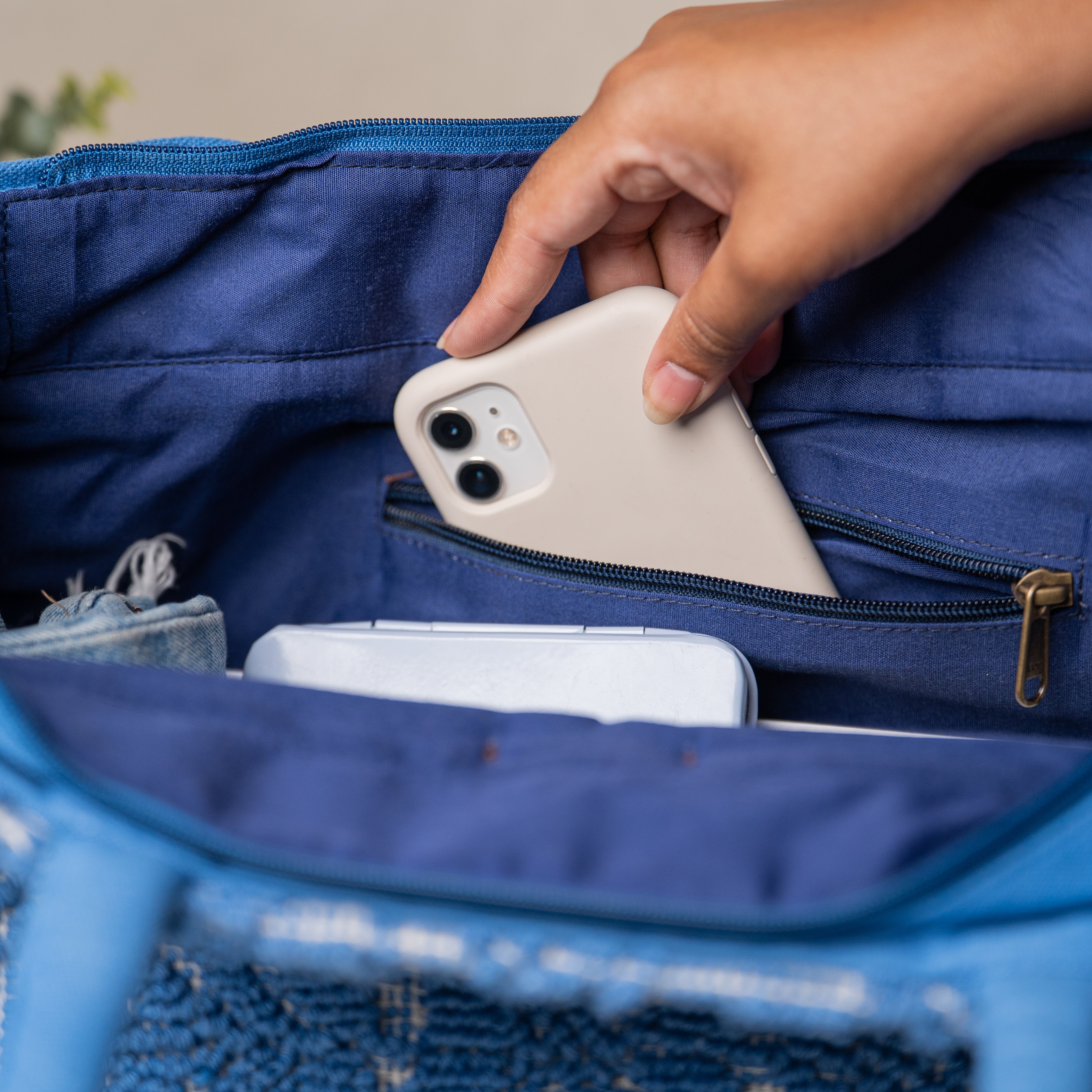 Electric Blue Tote Bag