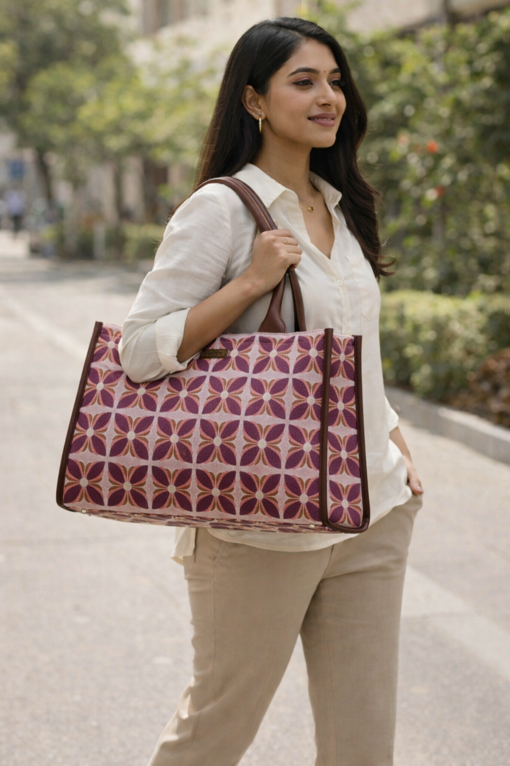 Pink Mogra Box Bag (Large)