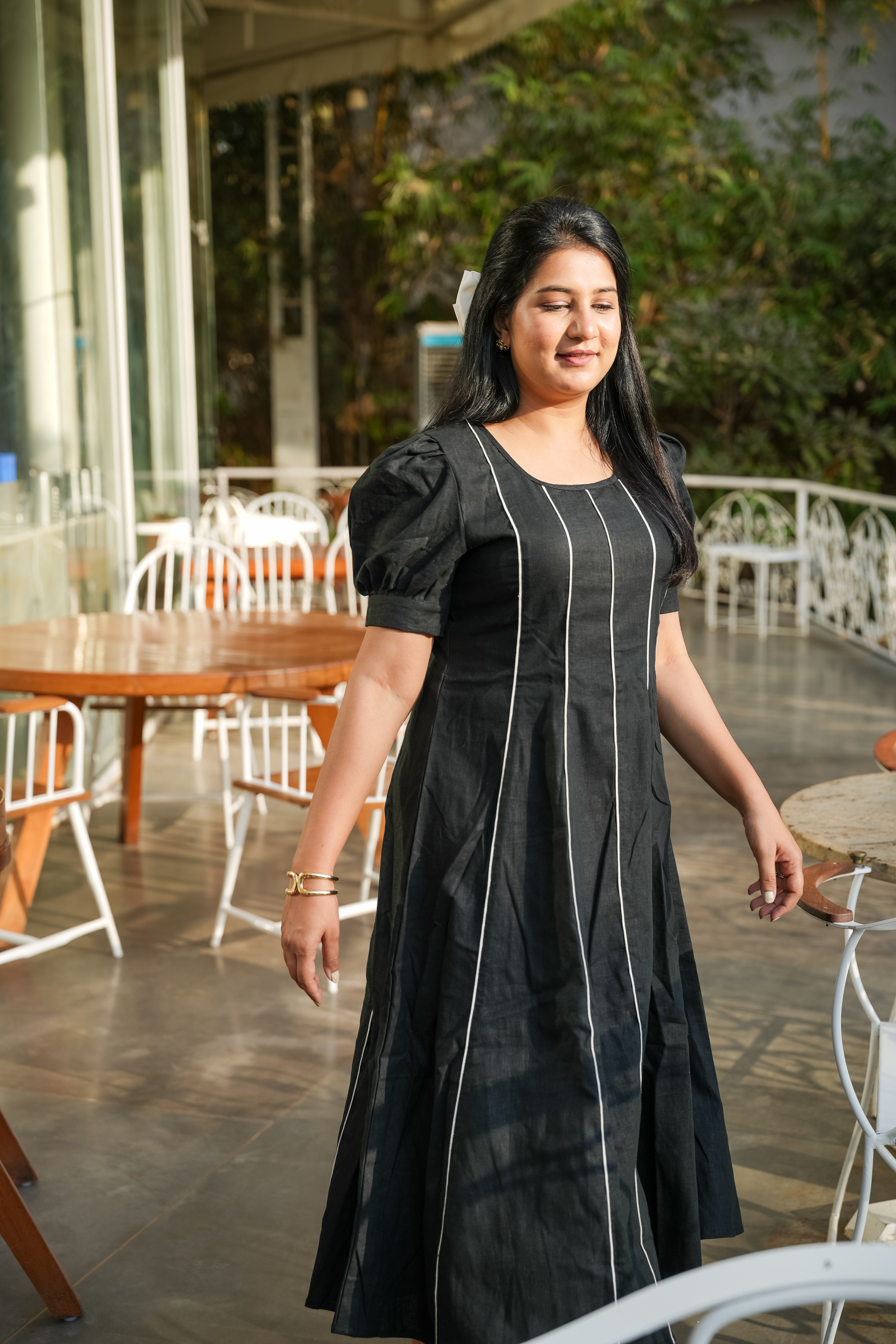 Black Grace in Lines Dress