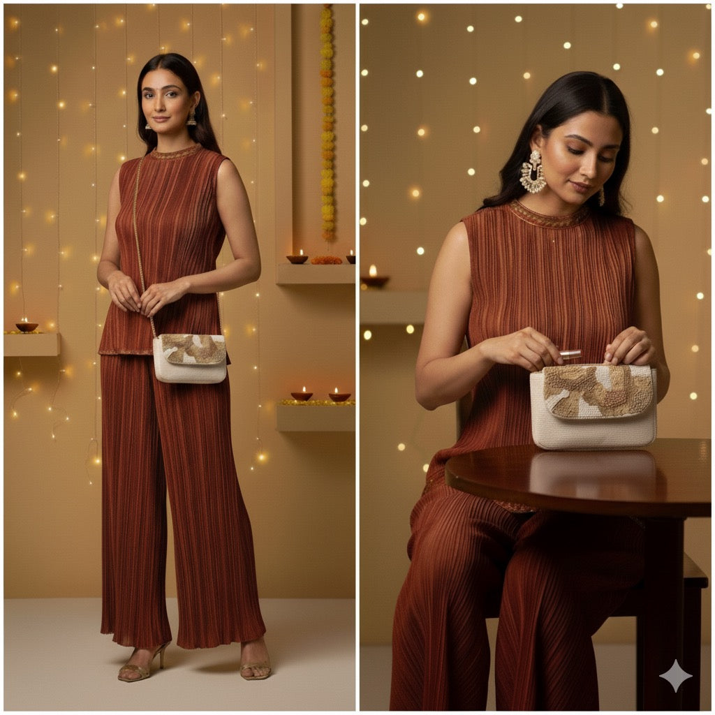 Noor Beige Festive Sling Bag