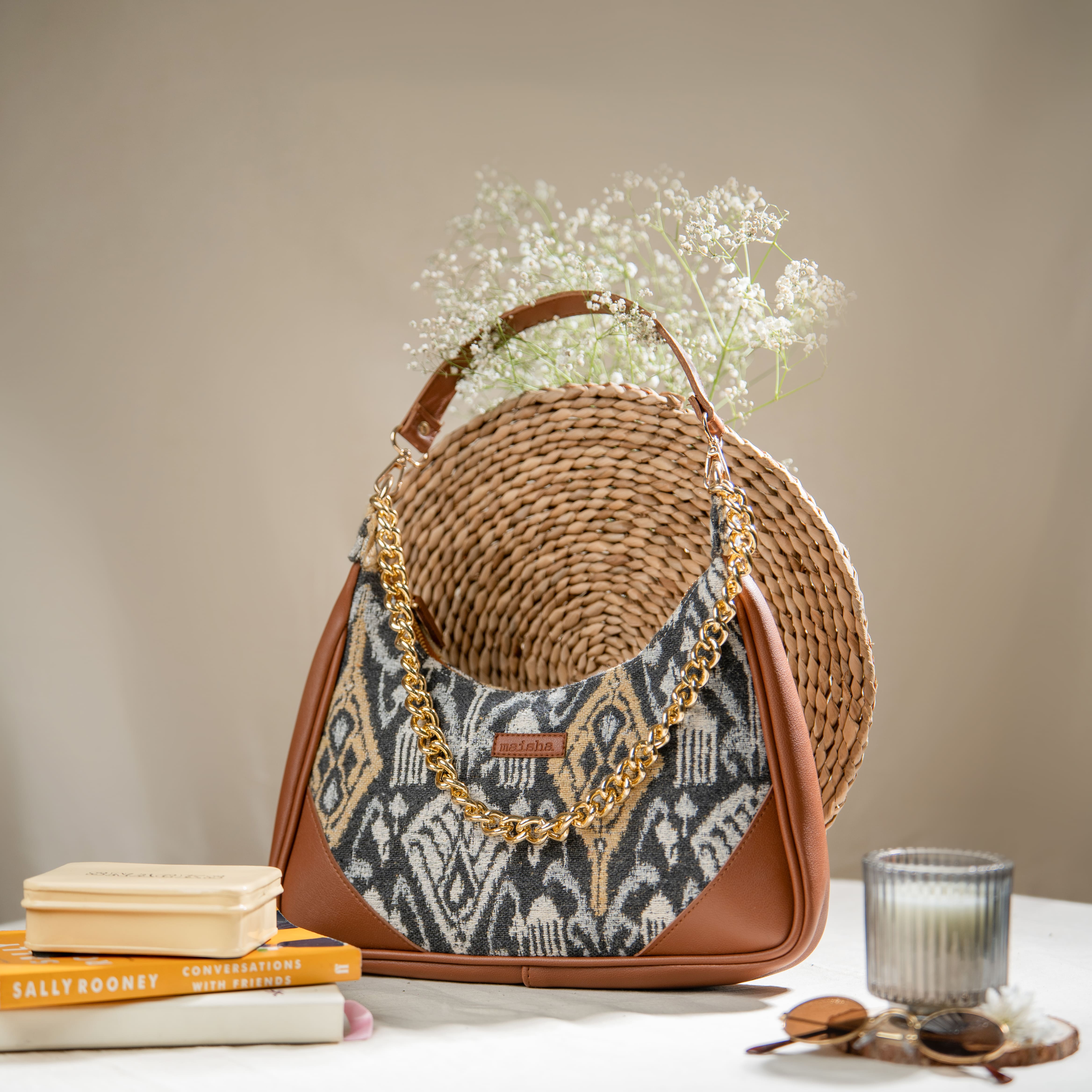 Life In Grey Hobo Baguette Bag