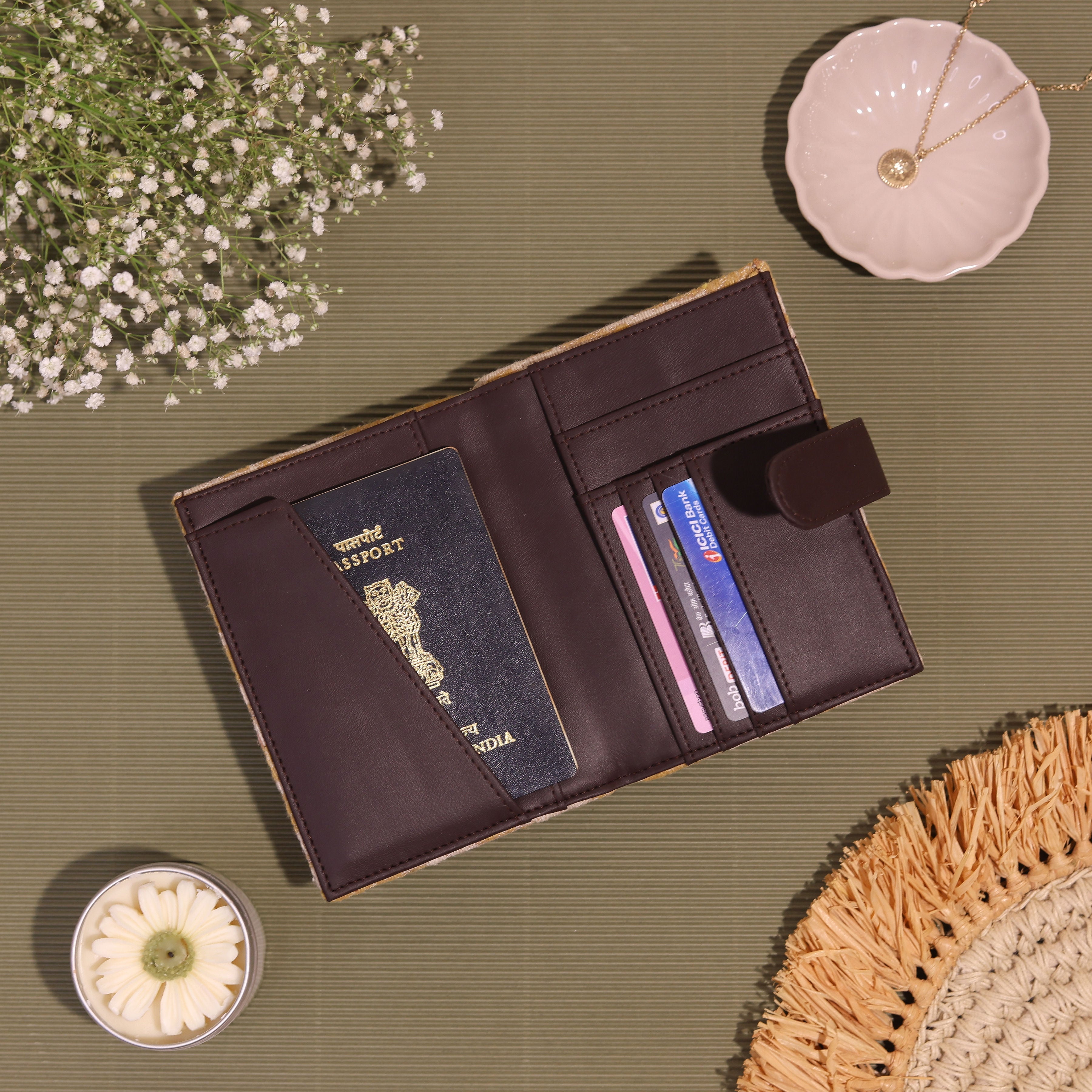 Buttercream Ikkat Passport Cover