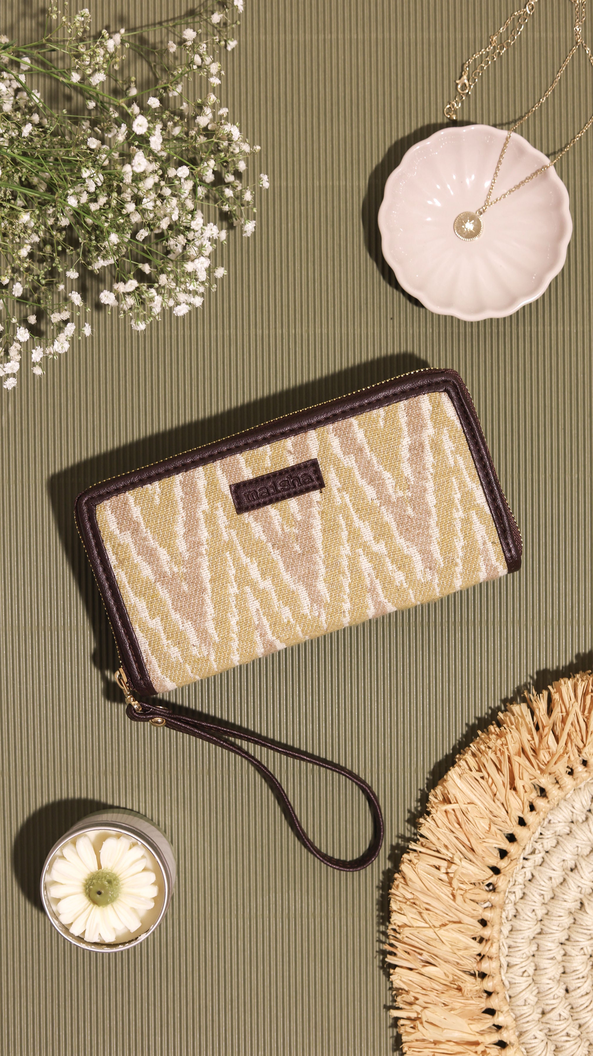 Buttercream Ikkat Wallet