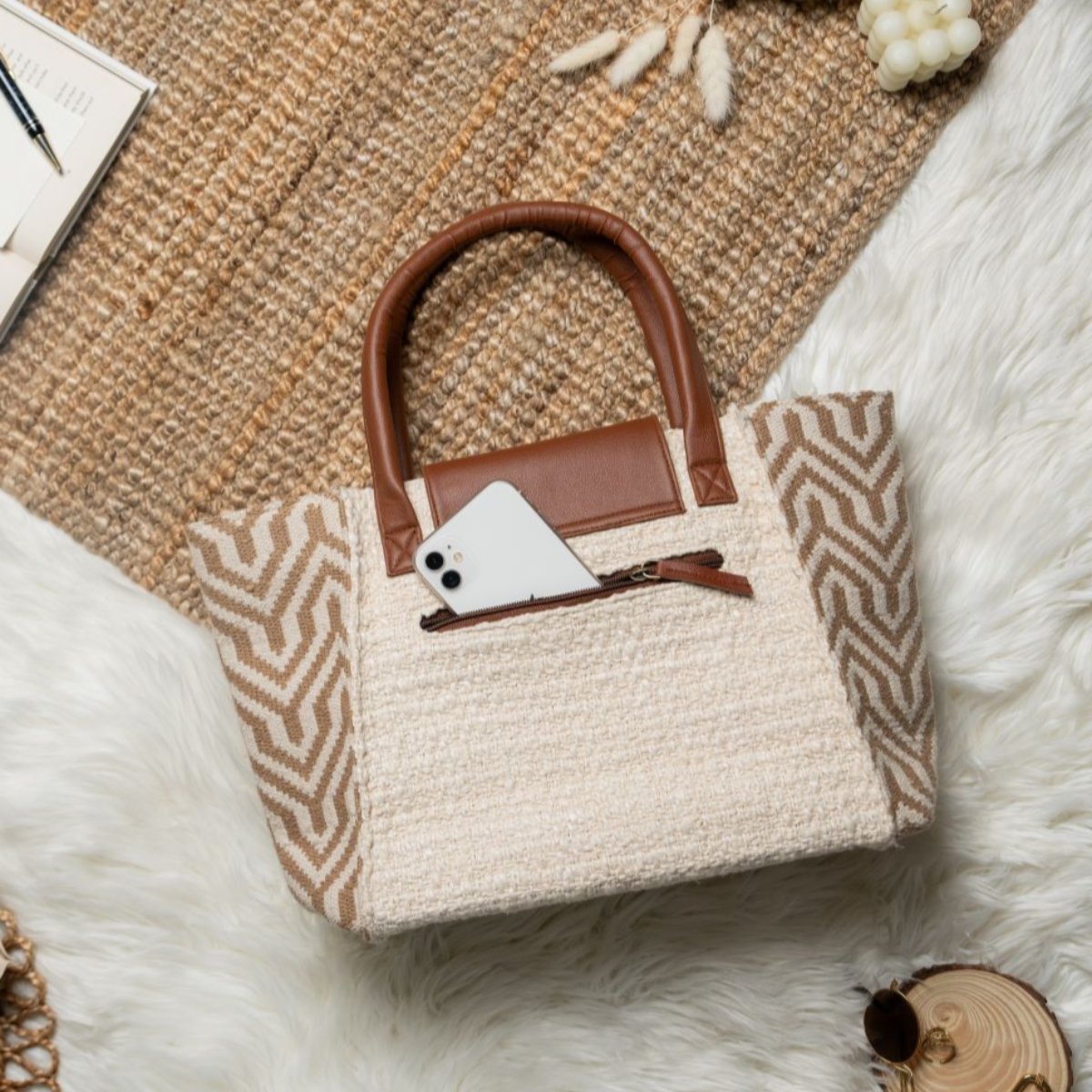 Walnut Weave Boat Tote Bag