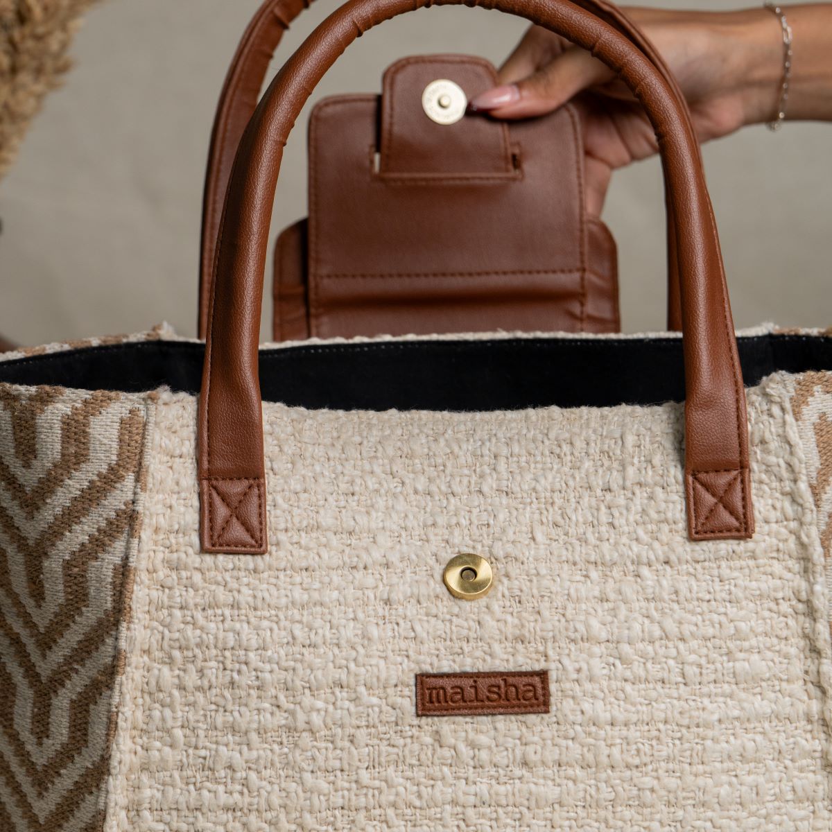 Walnut Weave Boat Tote Bag