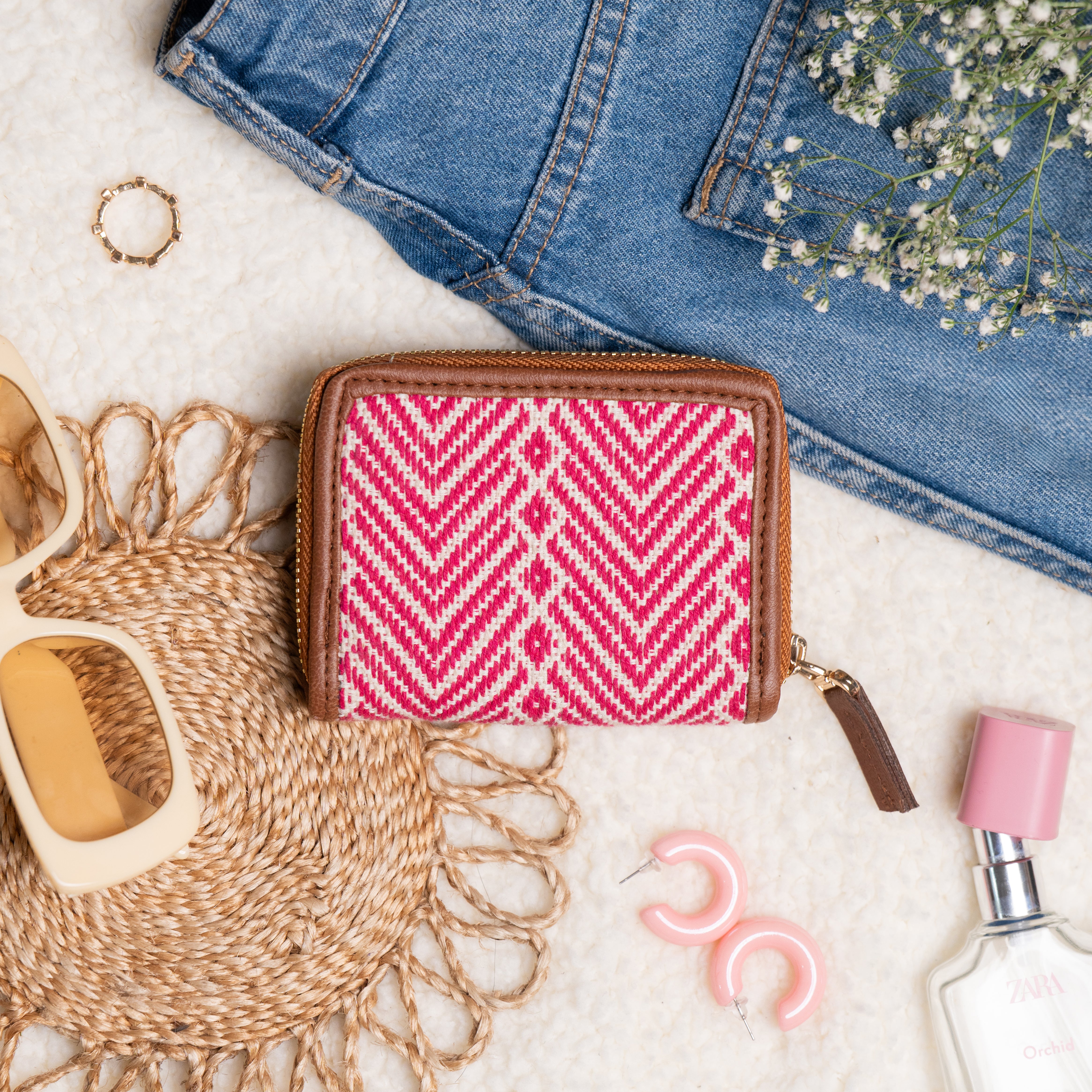Magenta Maze Compact Wallet