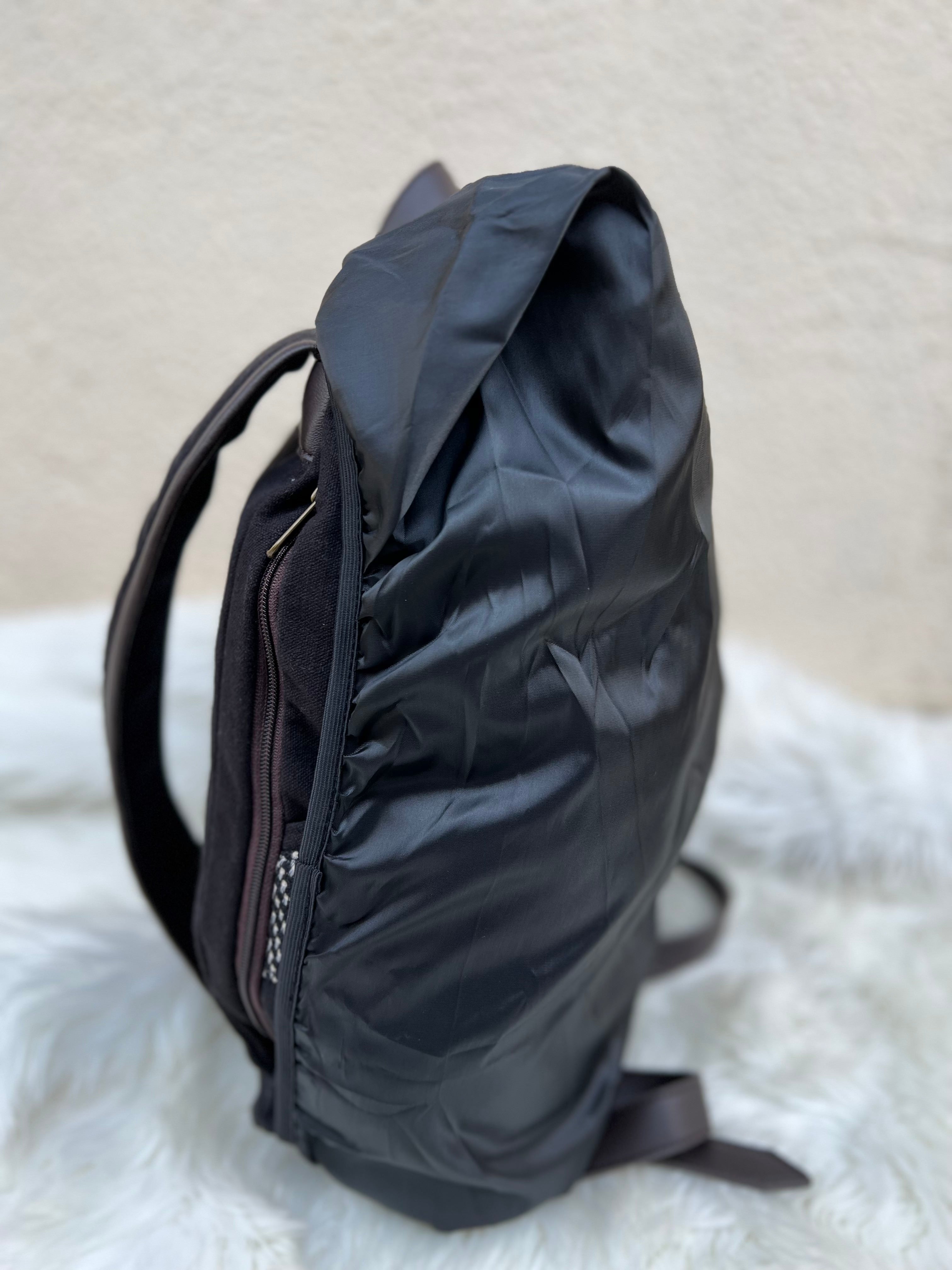 Charcoal Black Unisex Backpack Bag