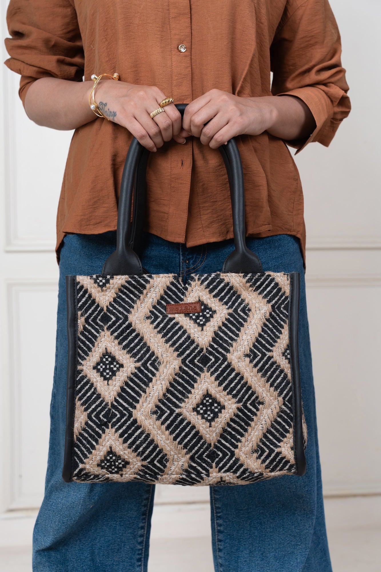 Sahara Grid Box Bag (Medium)