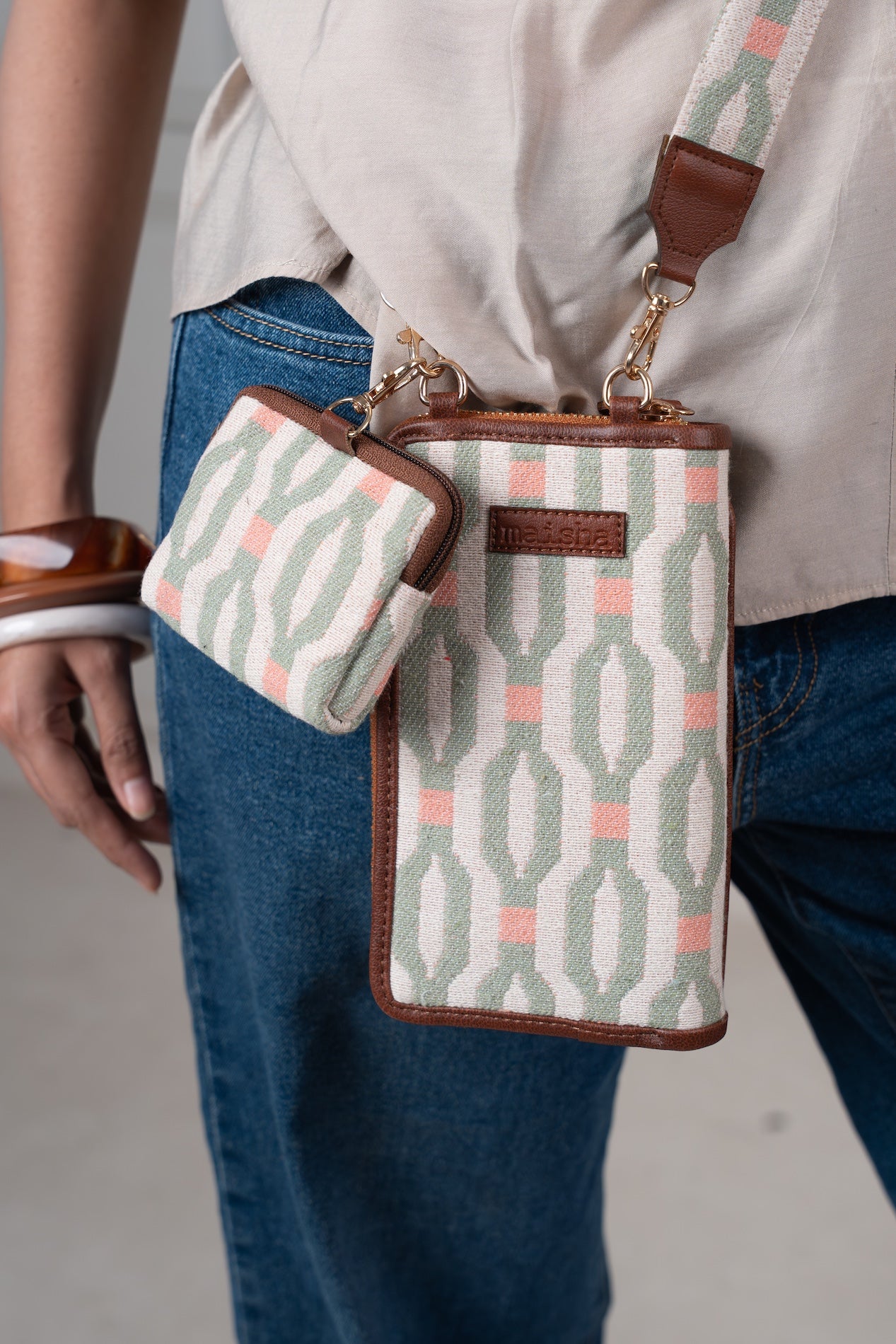 Sage Weave Mobile Belt & Coin Purse