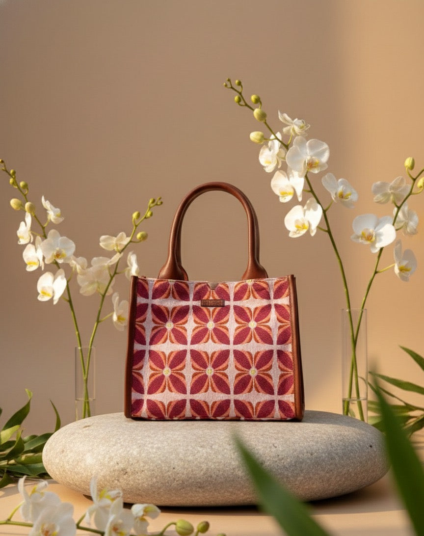 Pink Mogra Box Bag (Medium)