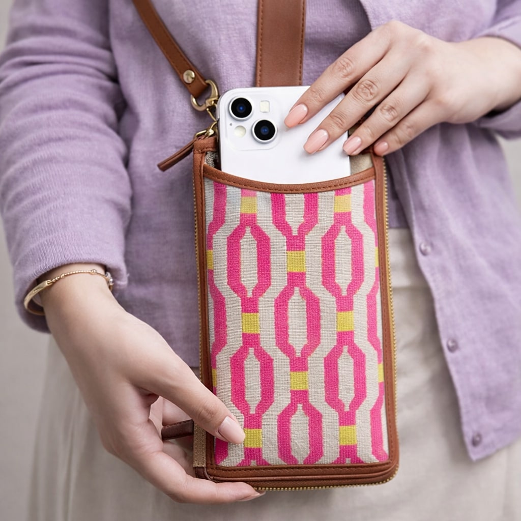 Rose Link Mobile Wallet Sling