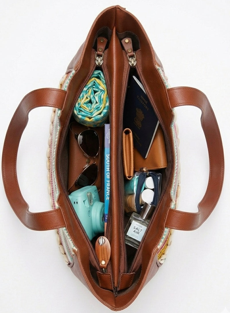 Santorini Stripe Crescent Handbag