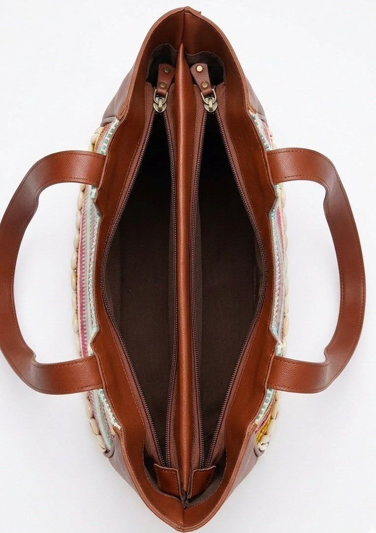 Santorini Stripe Crescent Handbag