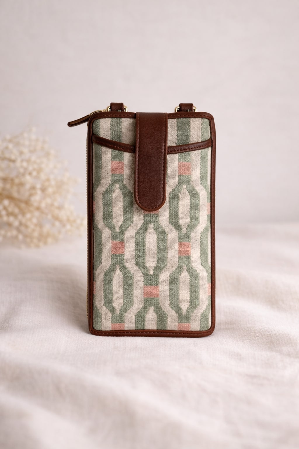 Sage Weave Mobile Wallet Sling