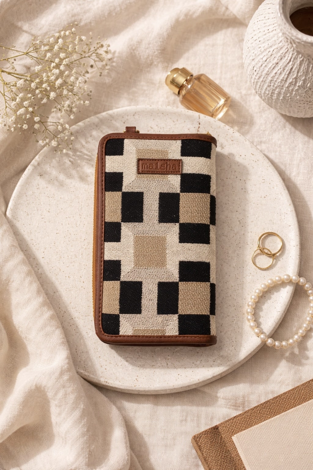 Urban Check Mobile Wallet Sling