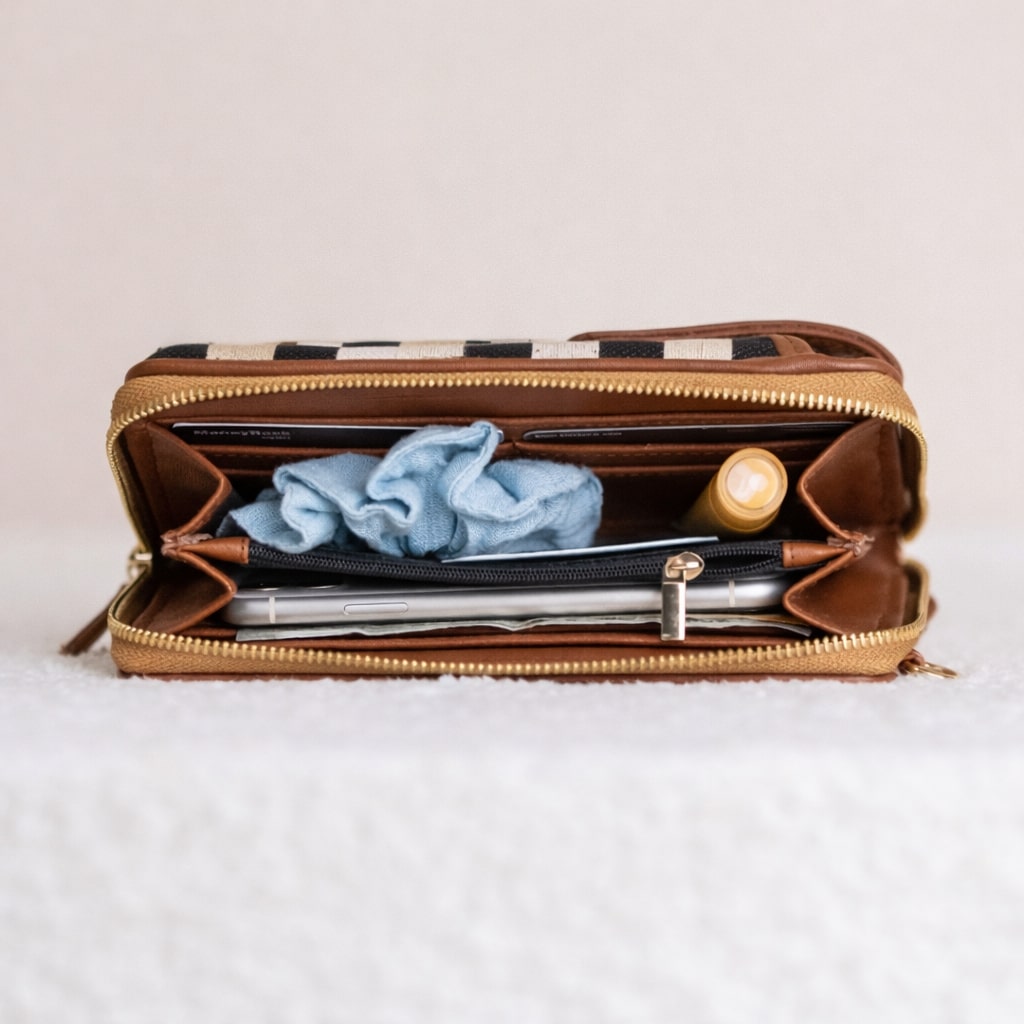 Urban Check Mobile Wallet Sling