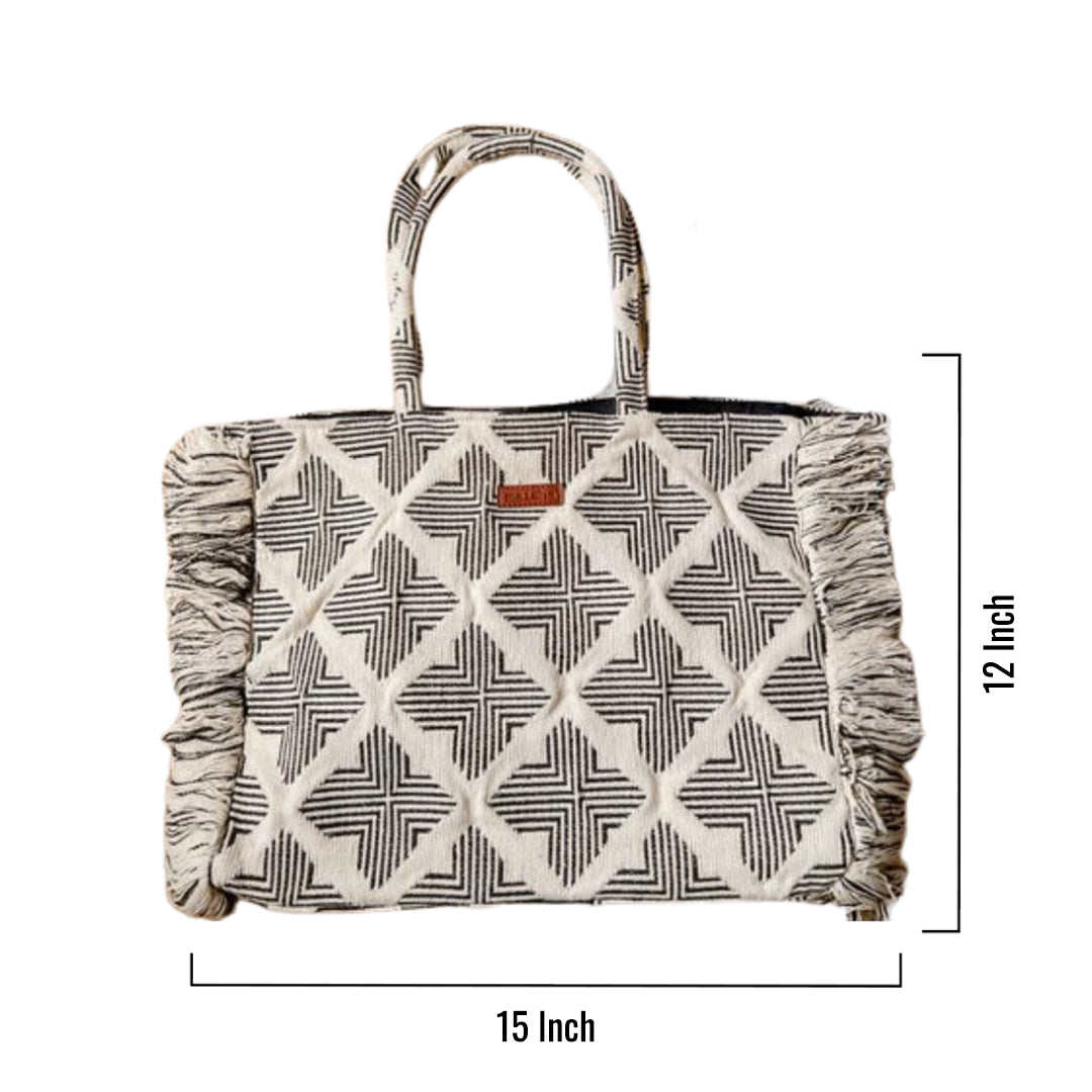 Mono-Mirage Ruffle Box Bag (zipper closure)