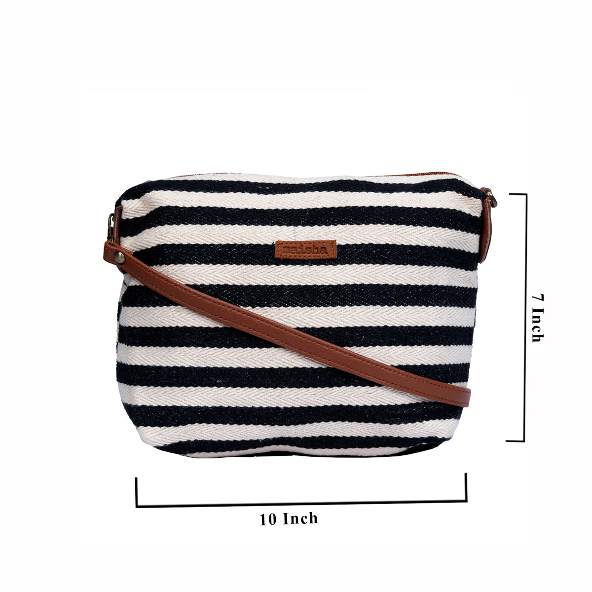 Monochrome Stripes Pouch / Sling Bag