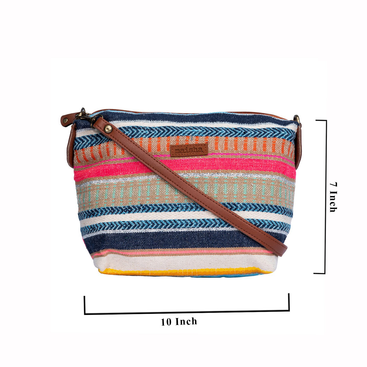 Multicolour Stripes Pouch / Sling Bag