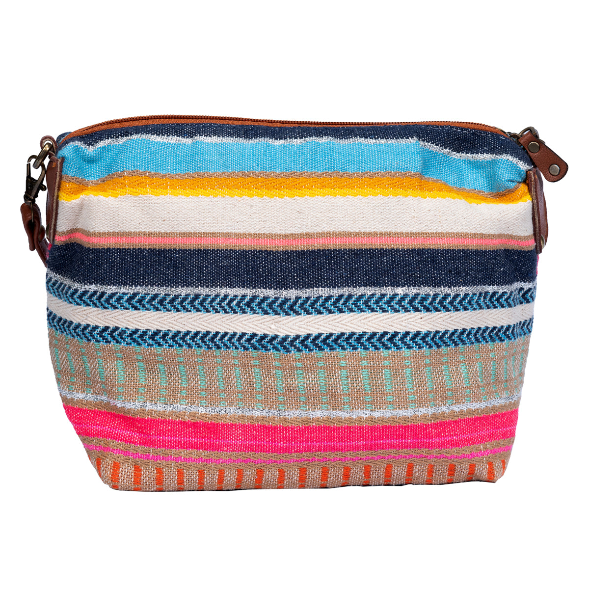 Multicolour Stripes Pouch Cum Sling Bag