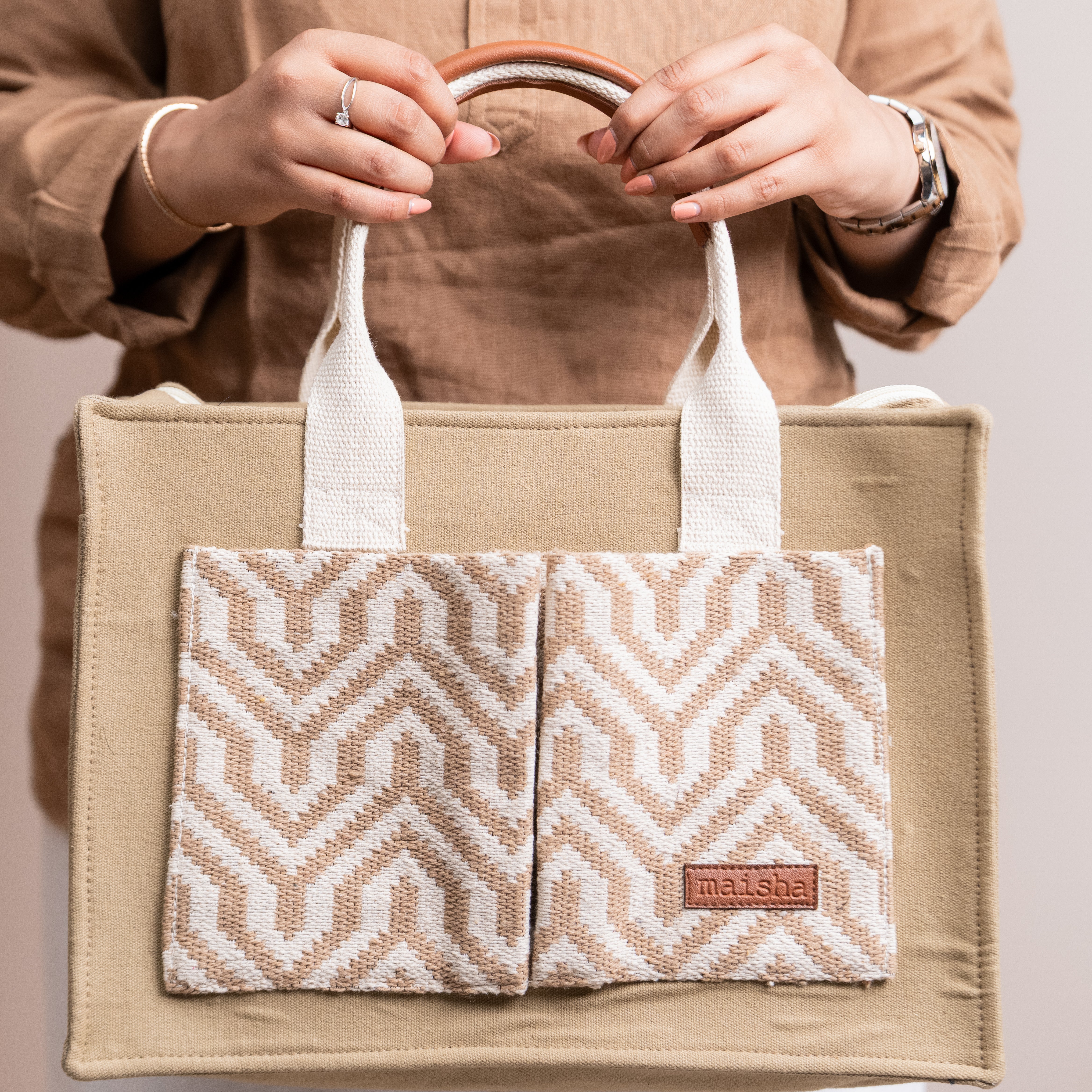 Walnut Weave Canvas Tote Bag